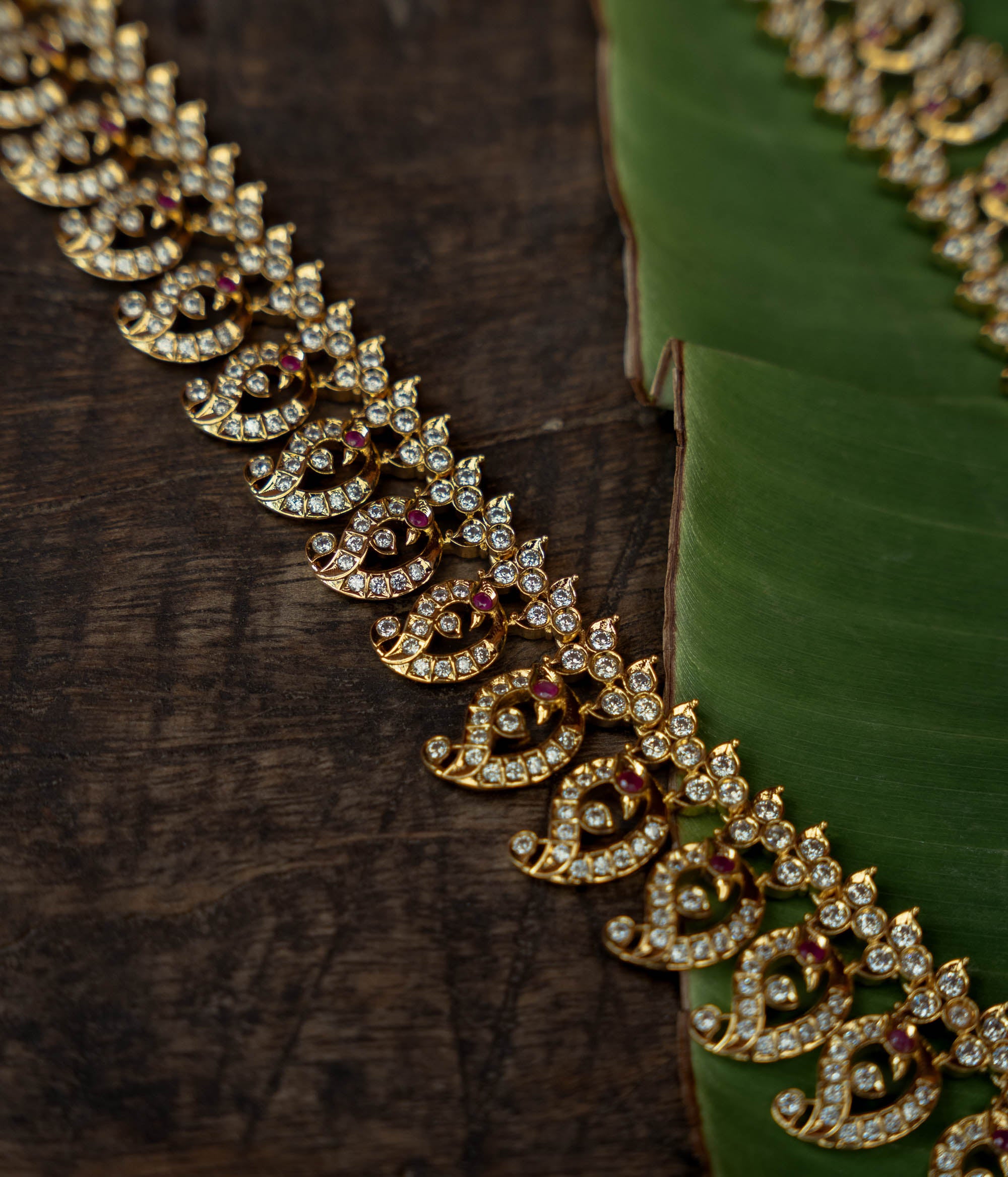 Red Swarovski pearl aurora necklace