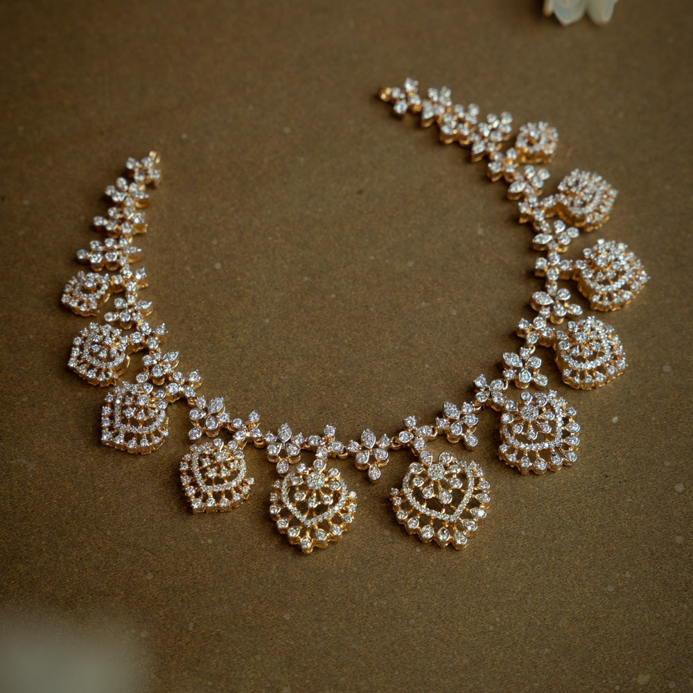 Stone Necklace with Swarovski Stone, themed around Charming.