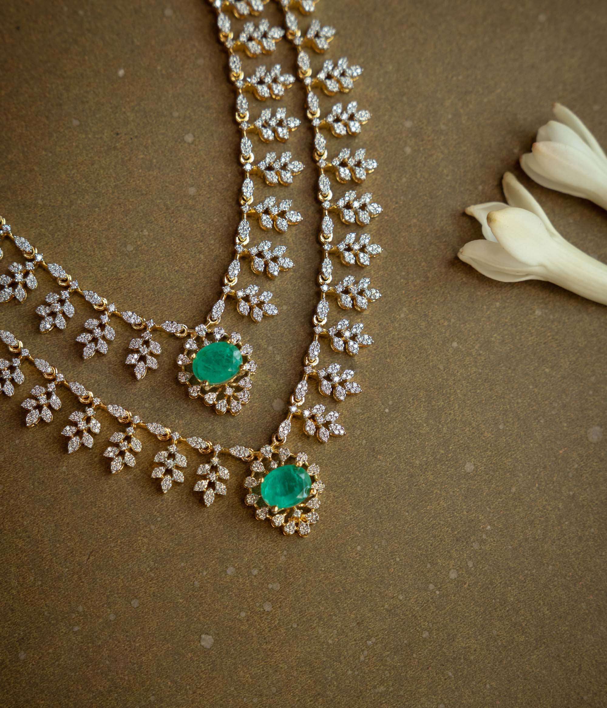Green CZ emerald dream necklace
