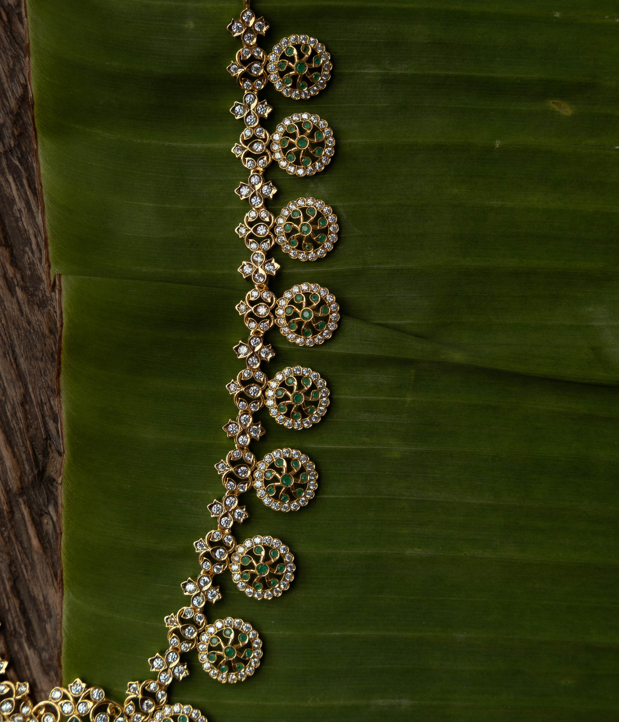 Green Swarovski pearl fantasy necklace