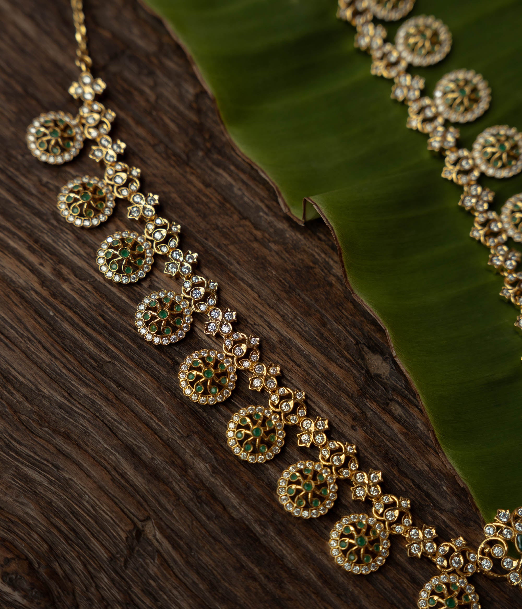 Green Swarovski pearl fantasy necklace