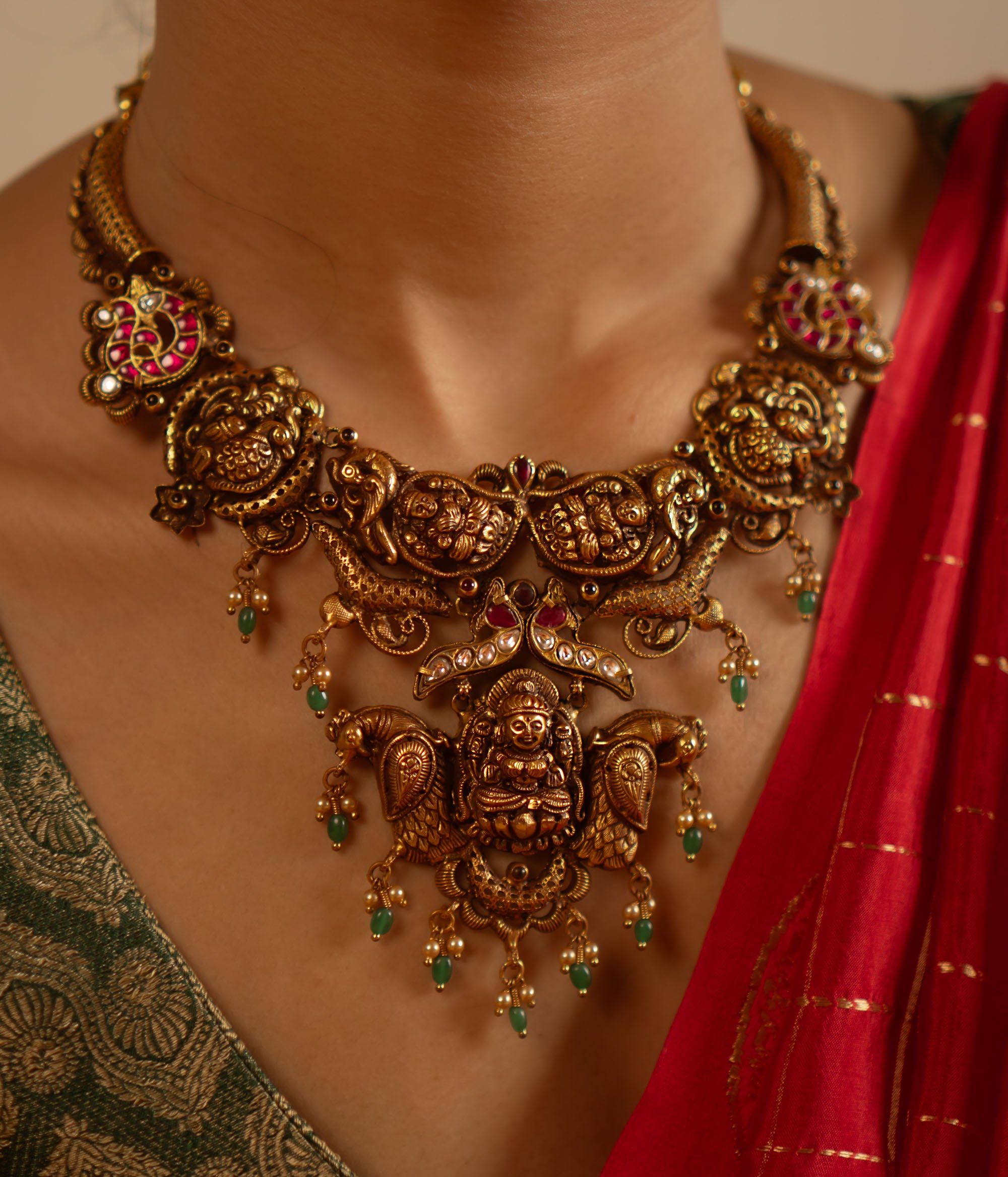 Handcrafted Silver Kundan Necklace in Chennai
