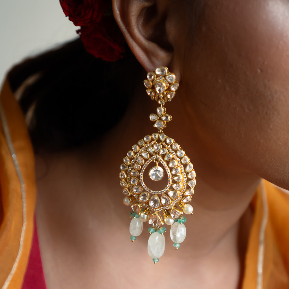 92.5 Sterling Silver Sheeba Earrings Gold Plated