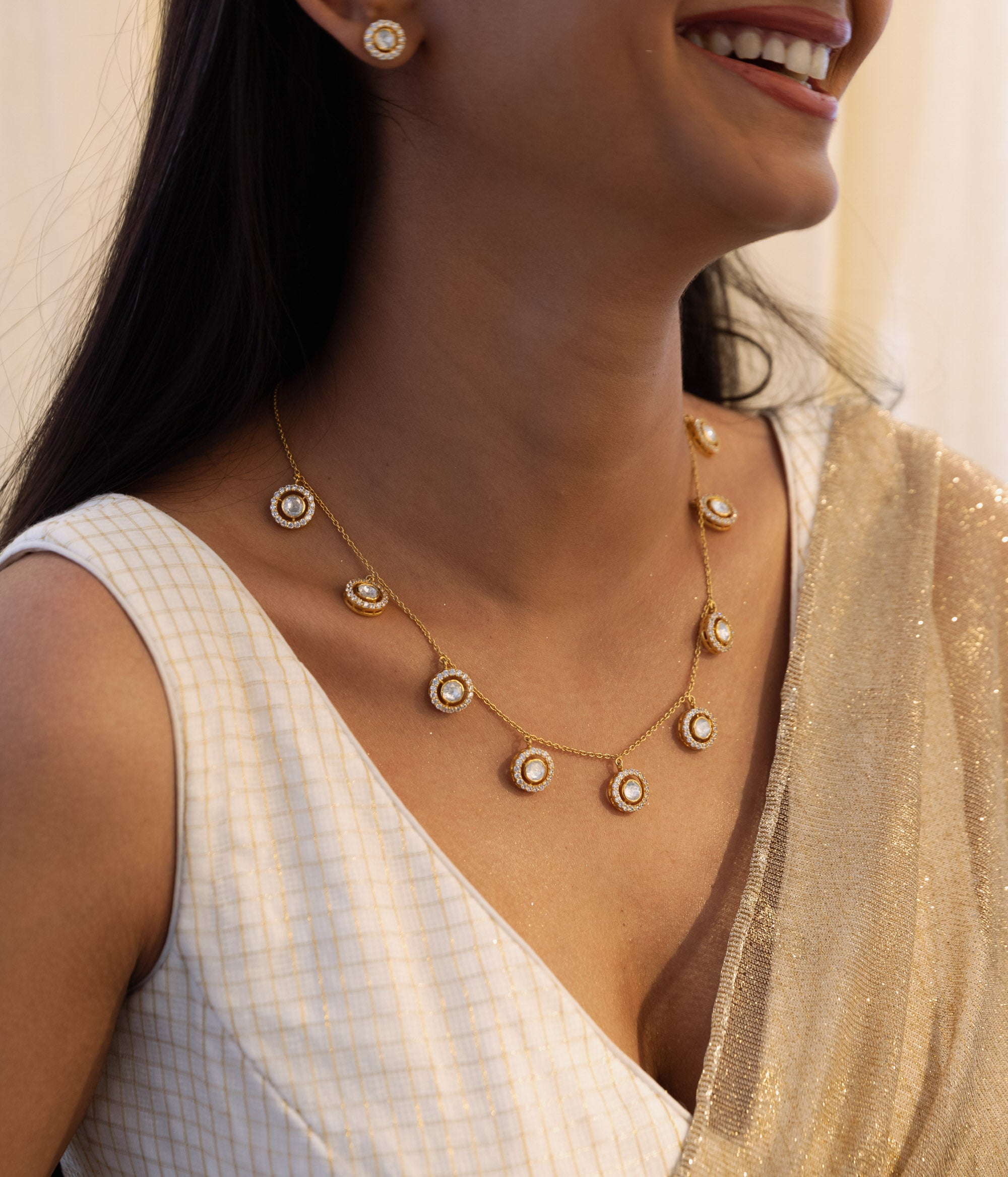 Sia Beautiful Round Moissonite Chain
