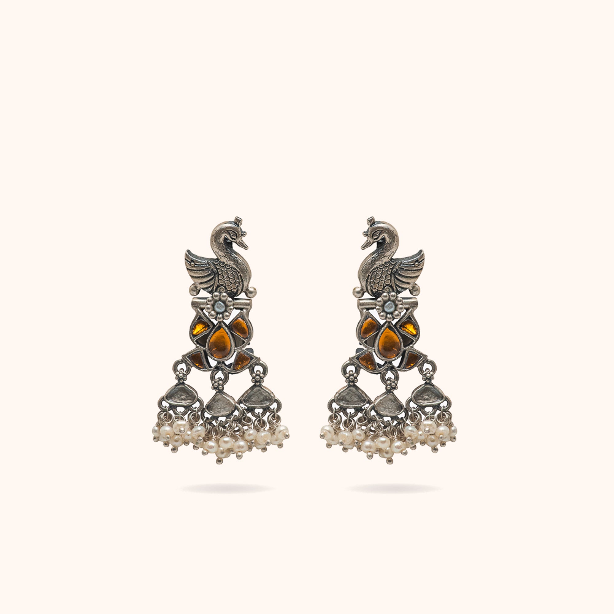92.5 Sterling Silver Ska Oxidised Earrings