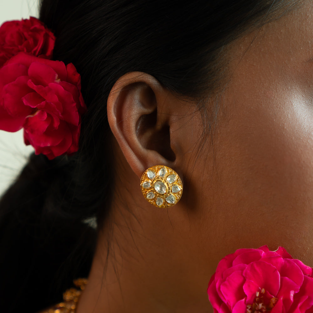 92.5 Sterling Silver Sona Earrings Gold Plated