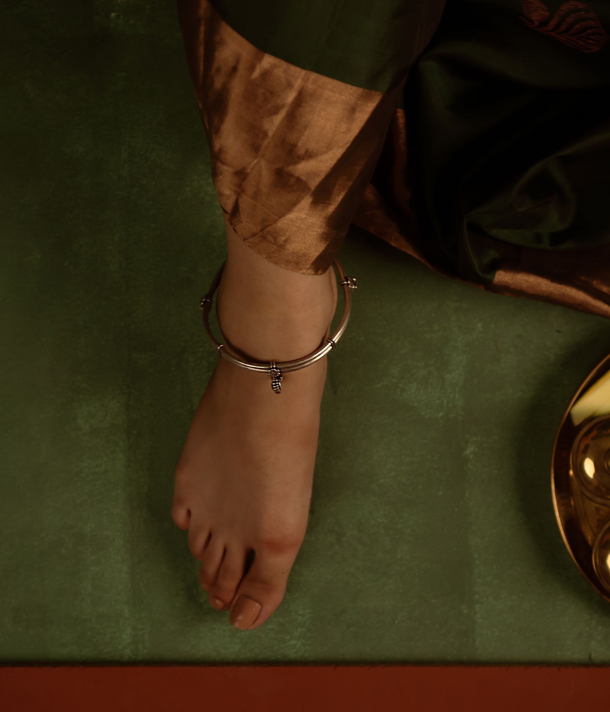 Traditional Silver Foot Jewelry Rubra Anklet Chennai