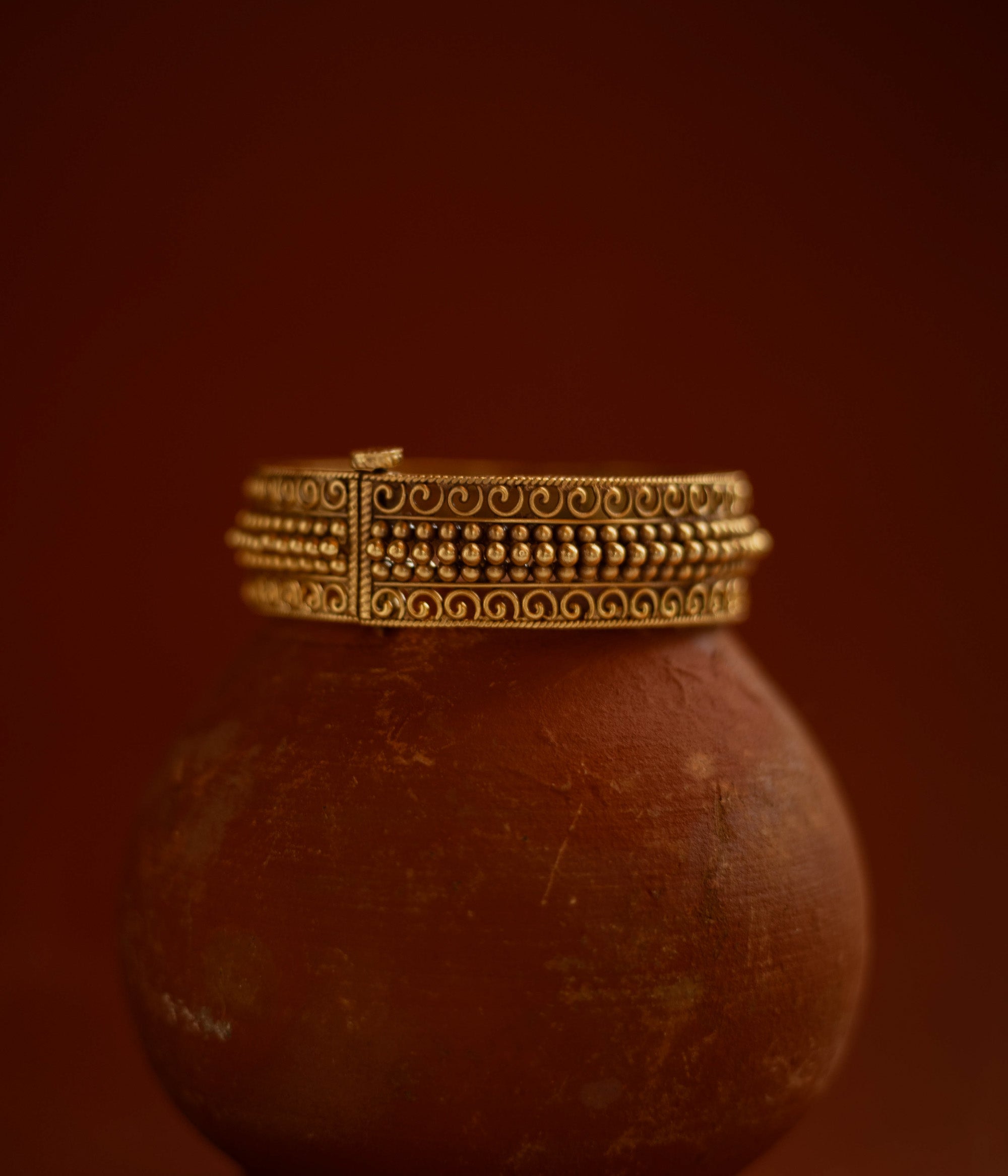 Traditional Indian kada in antique finish