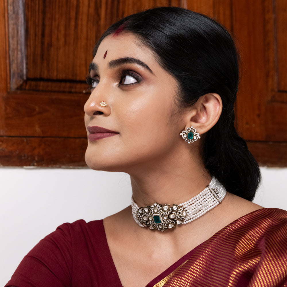 92.5 Sterling Silver Tilla Victorian Choker Gold Plated