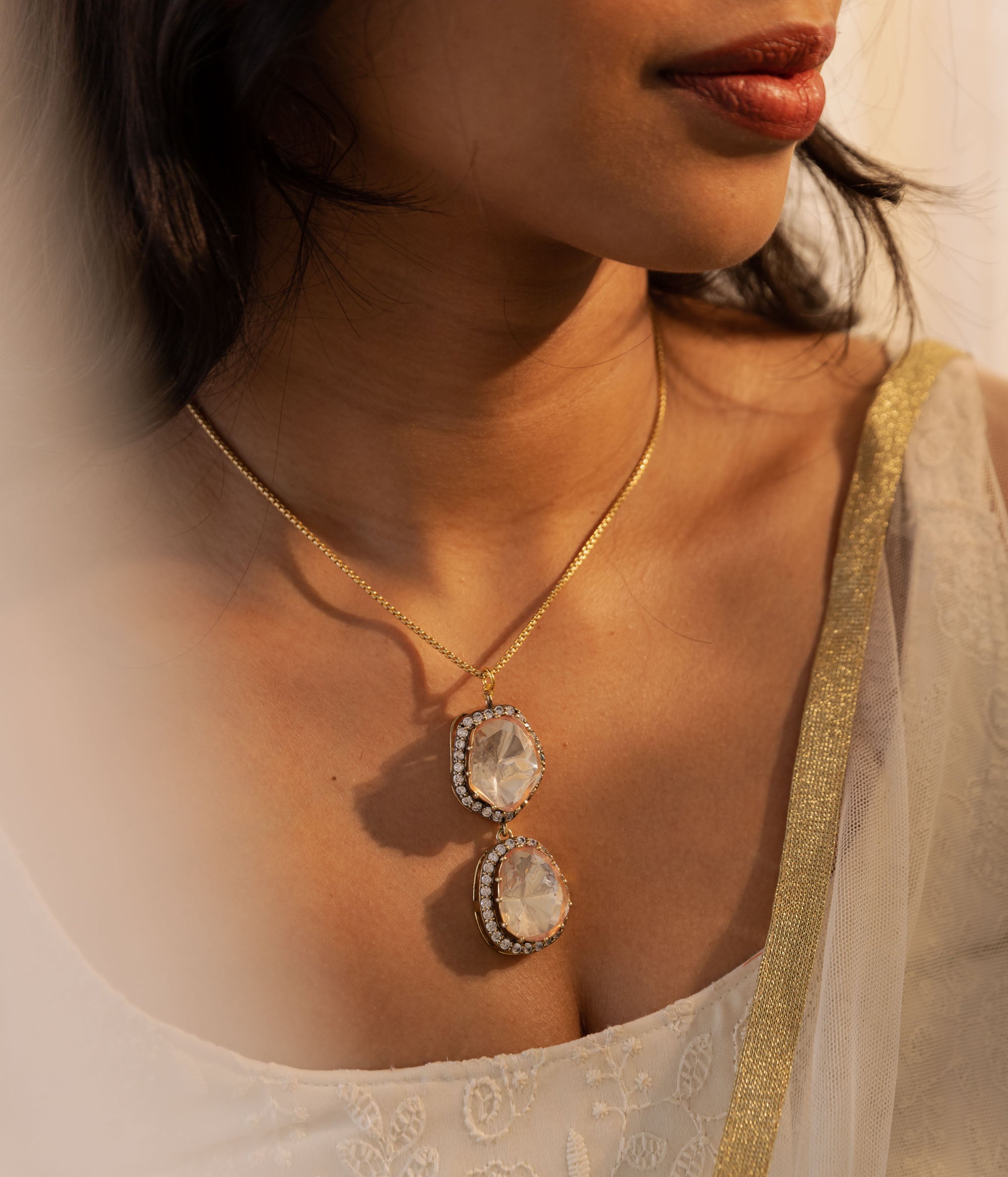 Trinele Mossonite Polki Pendant