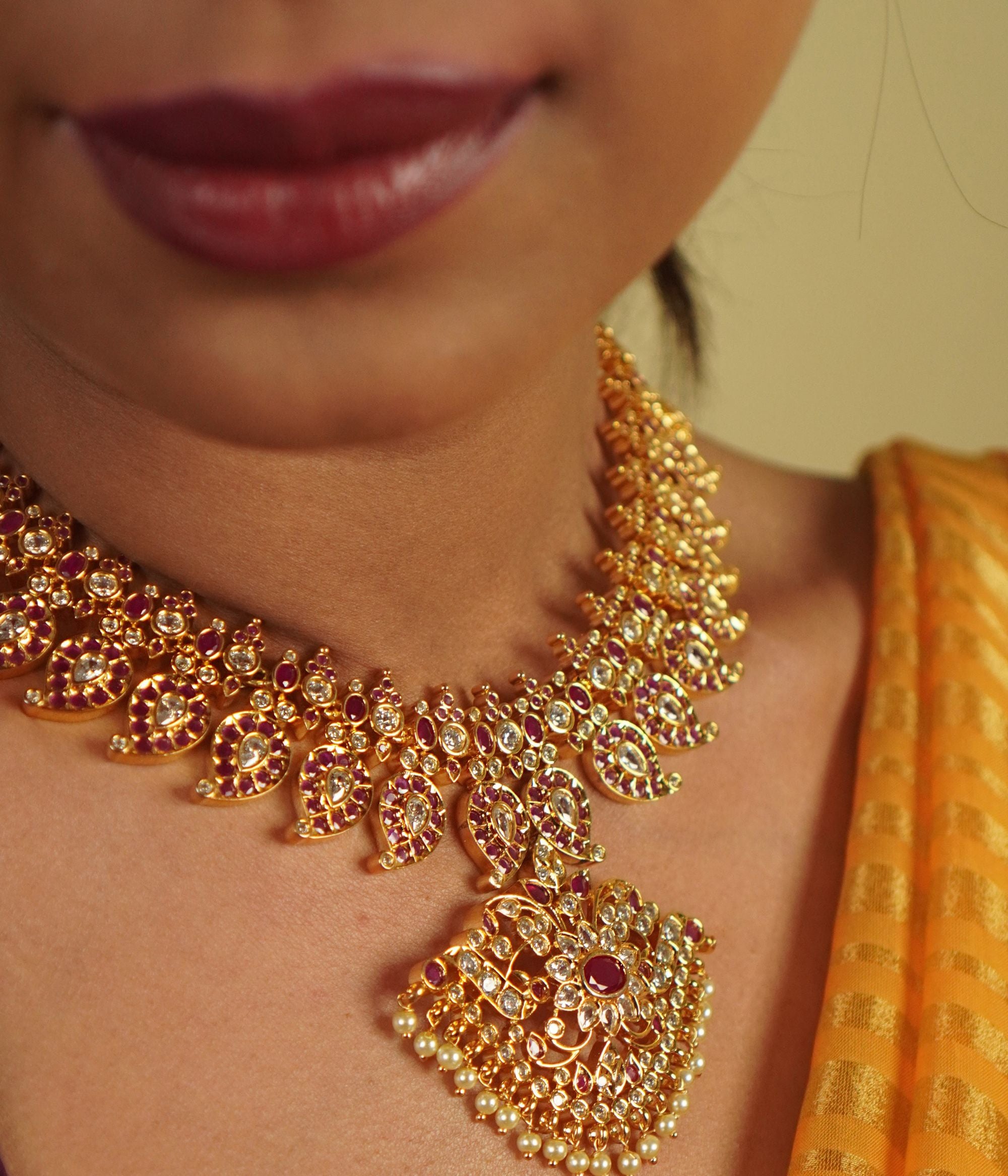 Handcrafted silver Akara necklace for women weddings and festivals