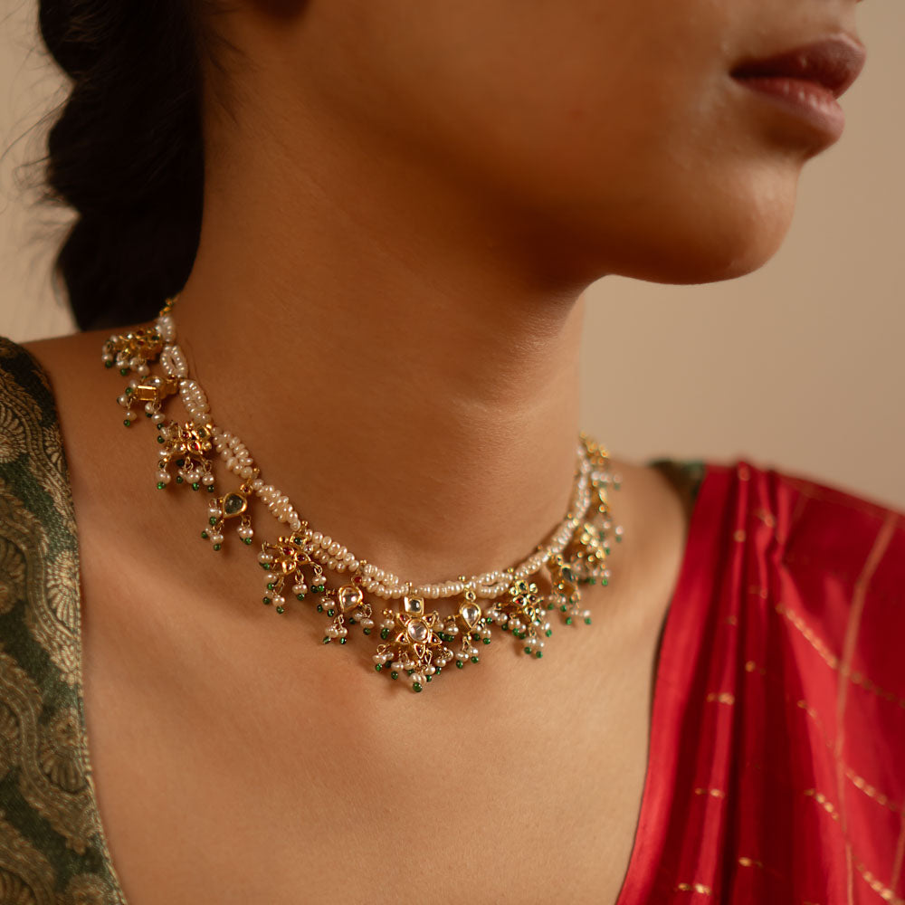 92.5 Sterling Silver Urmi necklace Gold Plated