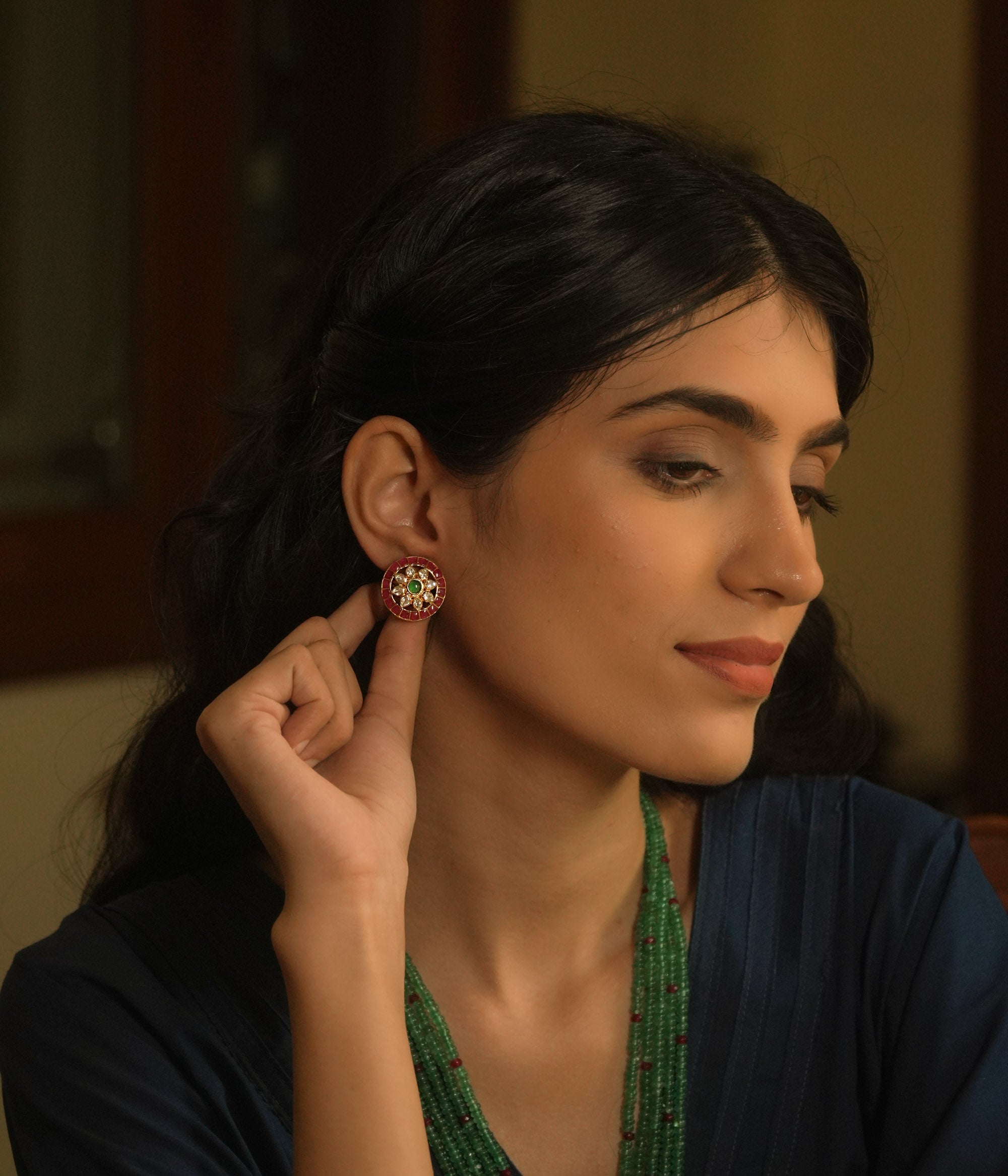Traditional Padme earrings handcrafted in Chennai