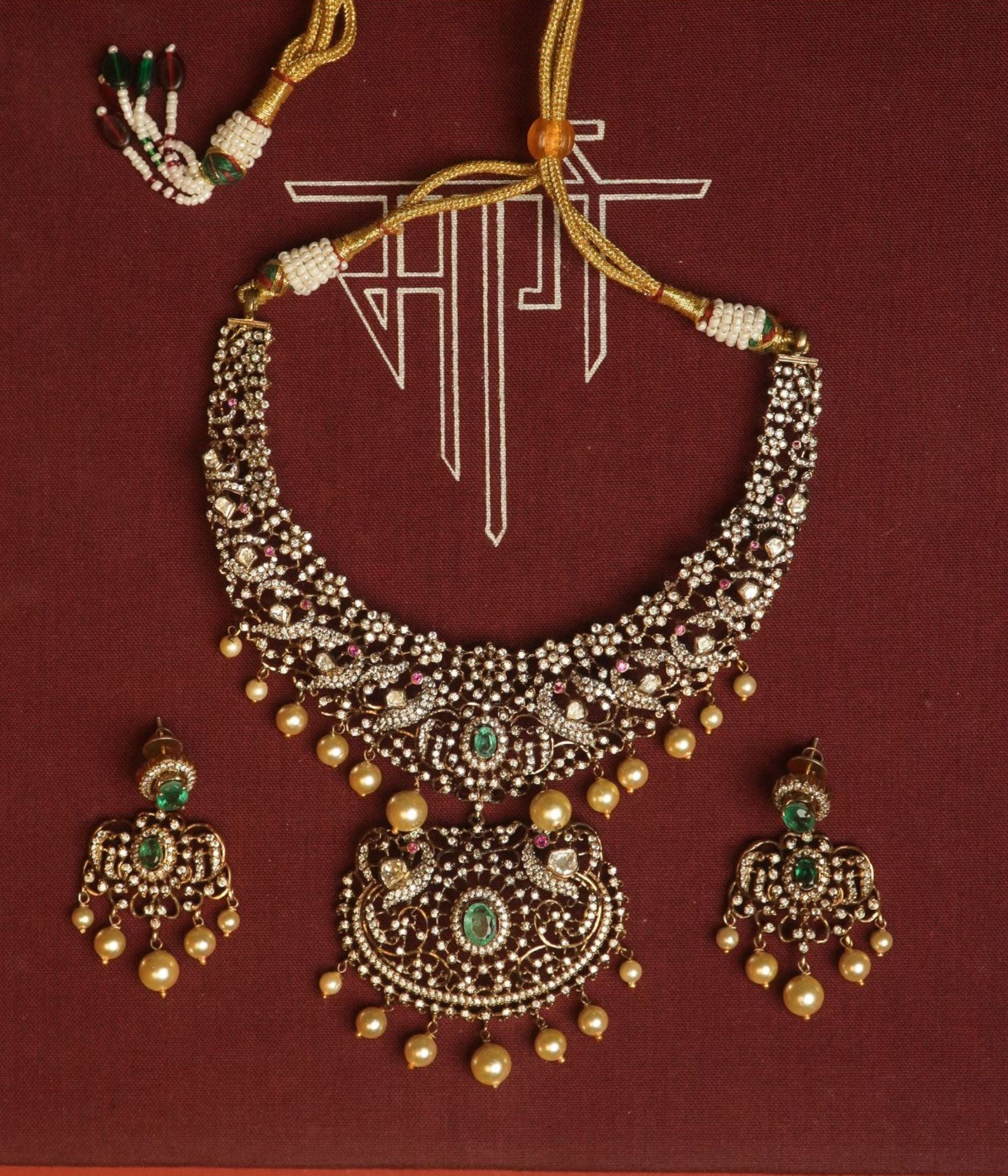 Keya necklace, 925 silver, victorian gold plated