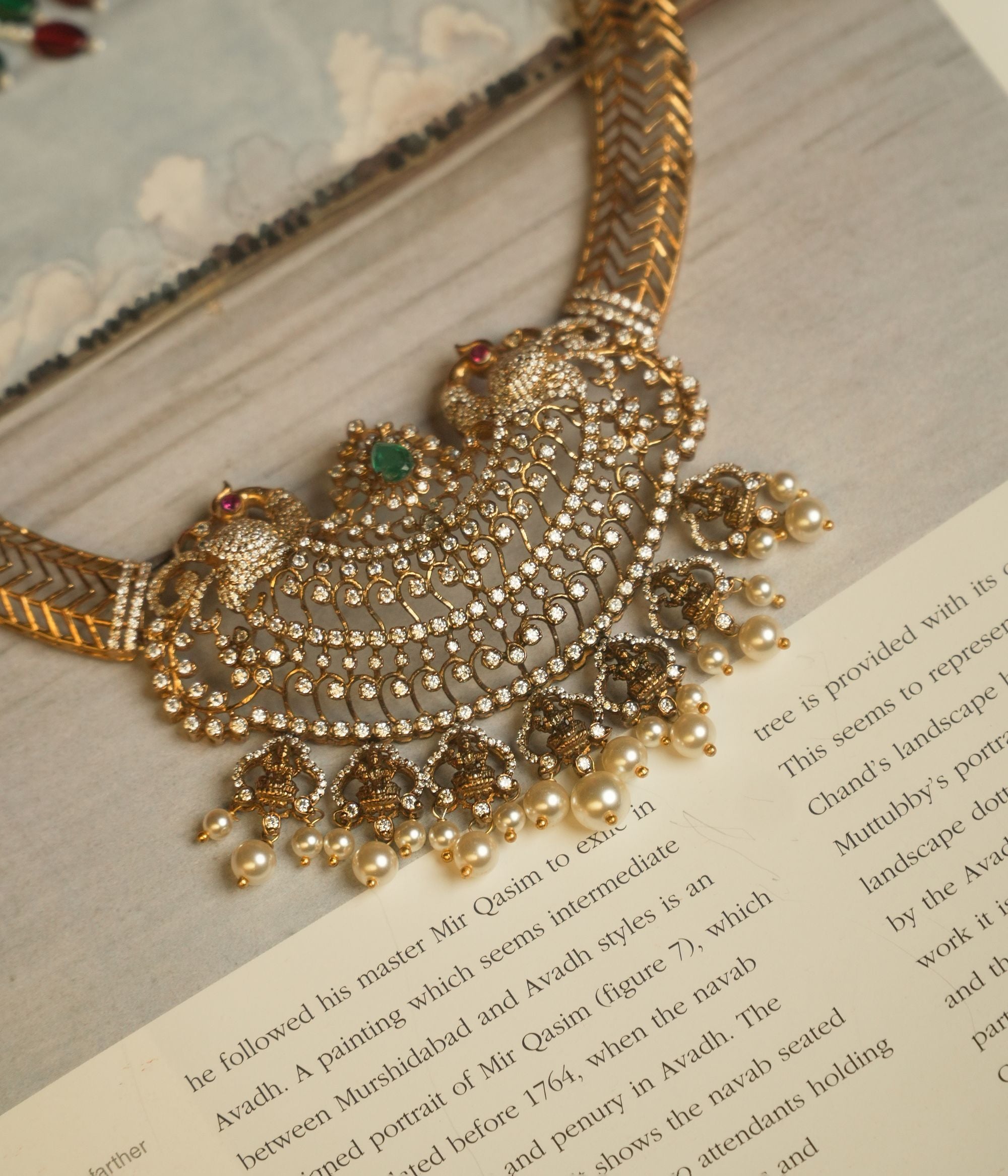 Elegant Iroja silver kundan necklace festive jewelry