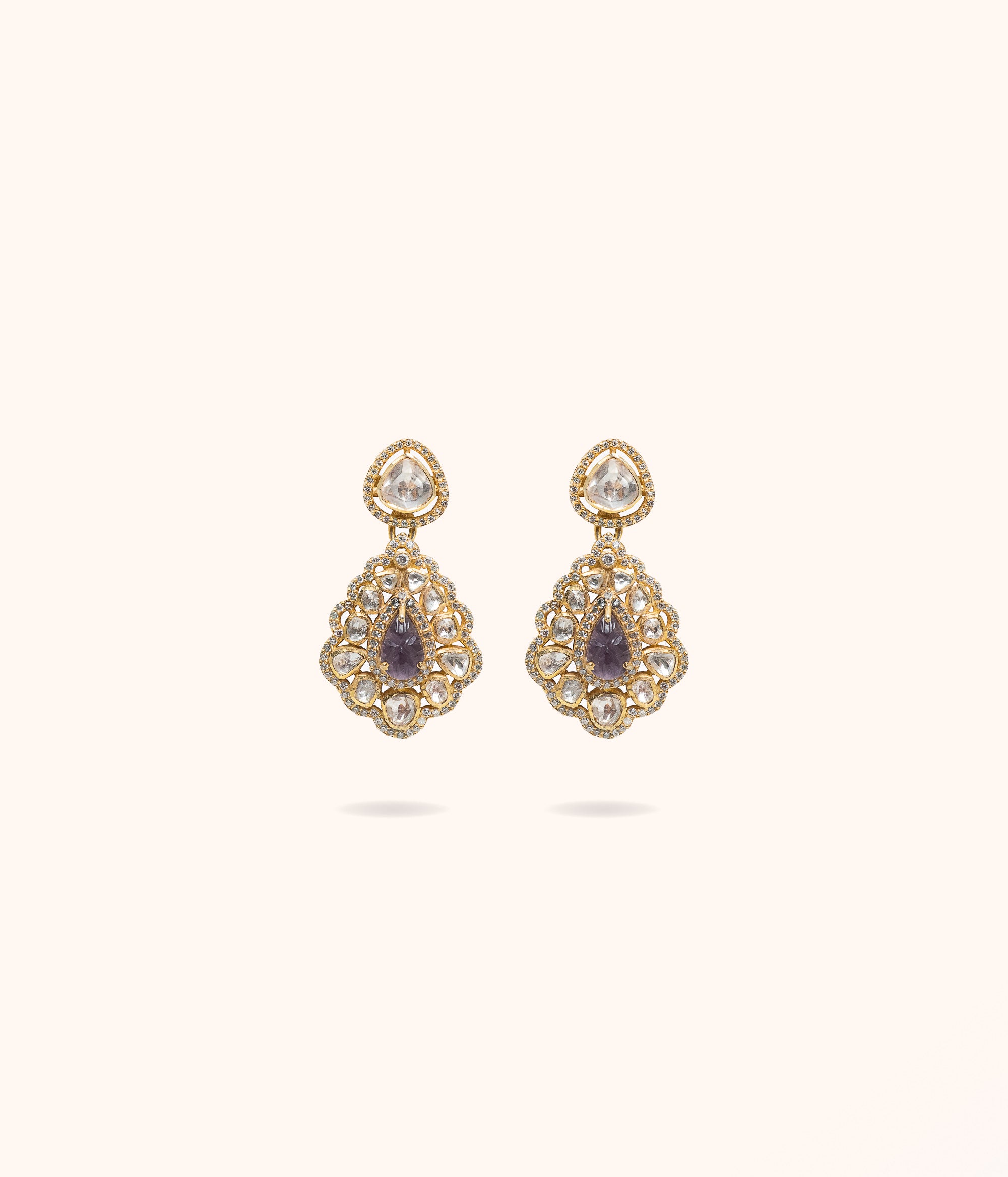 Velka Tanzanite Polki Earrings