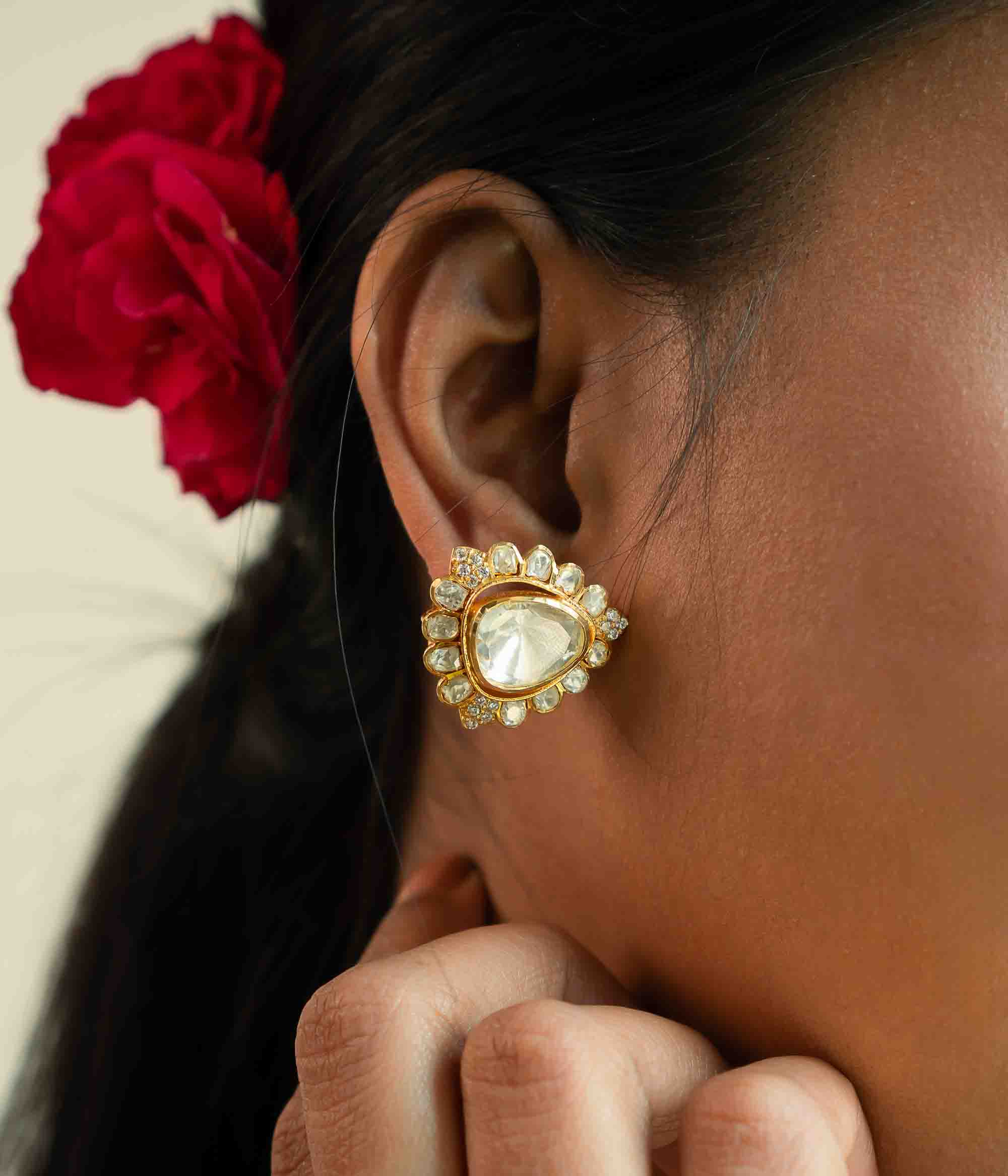 Traditional Zeba silver earrings for bridal and festive wear