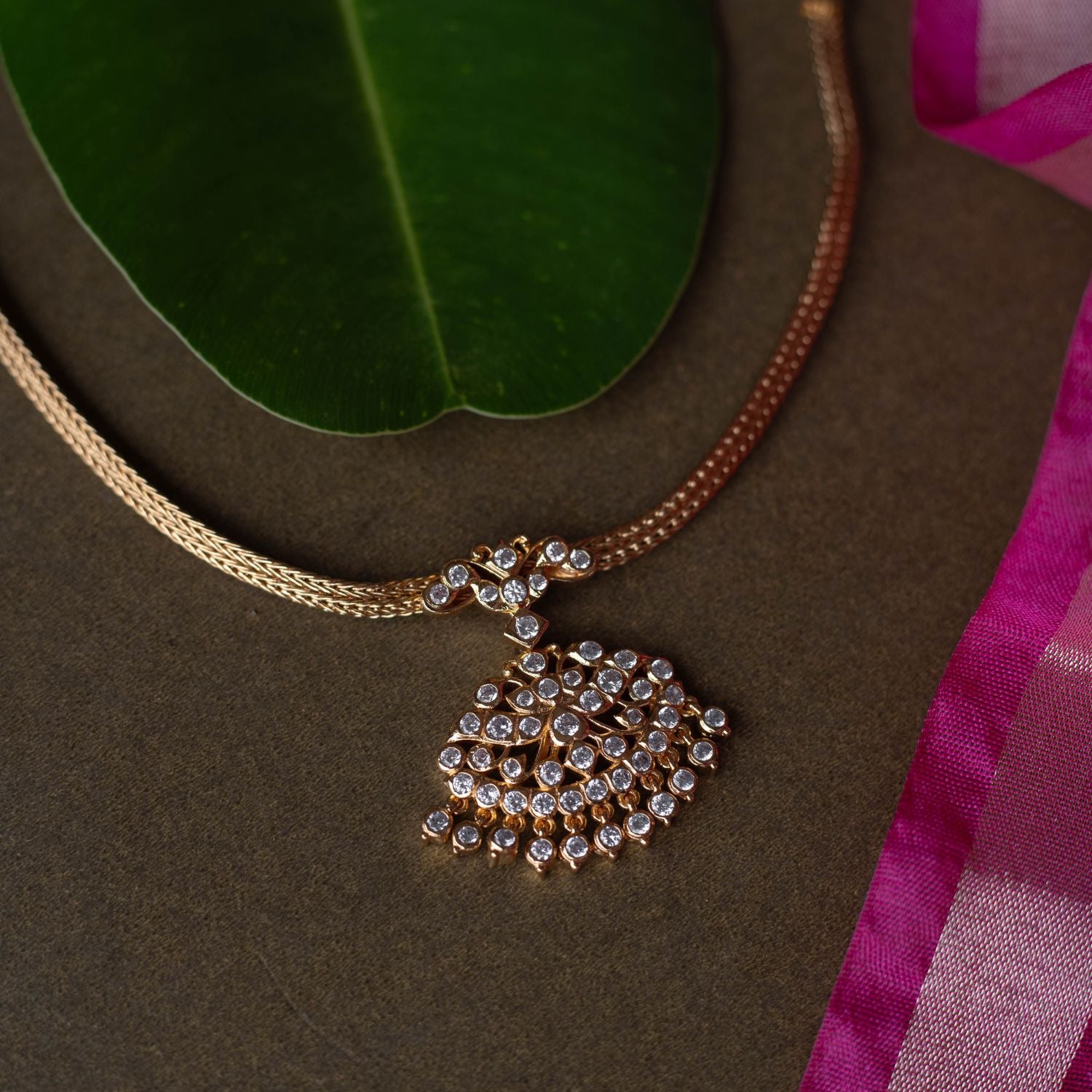 Exquisite handcrafted Necklace adorned with vibrant Swarovski , intricate work, and detailing for a royal elegance.
