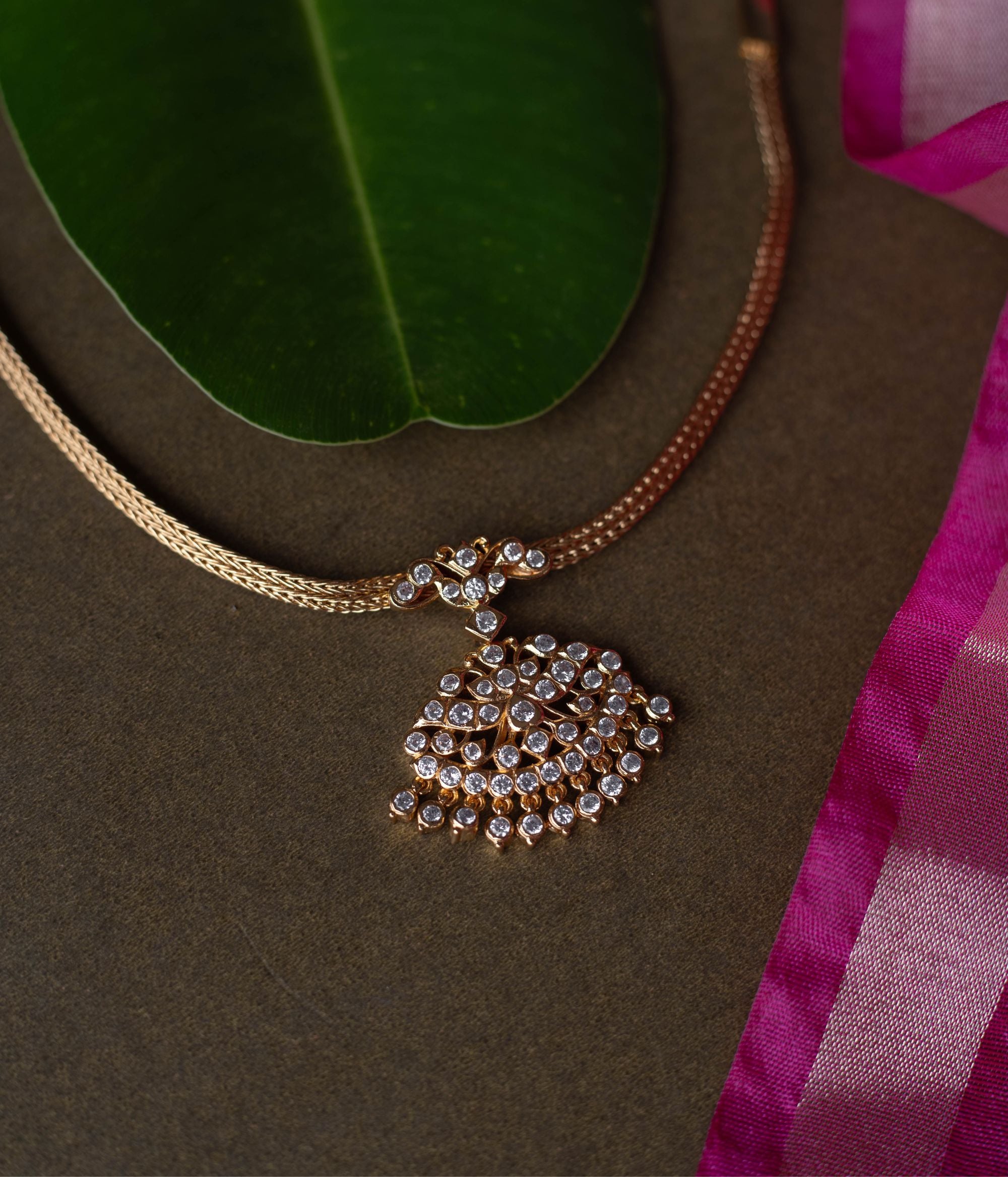 Exquisite handcrafted Necklace adorned with vibrant Swarovski , intricate work, and detailing for a royal elegance.