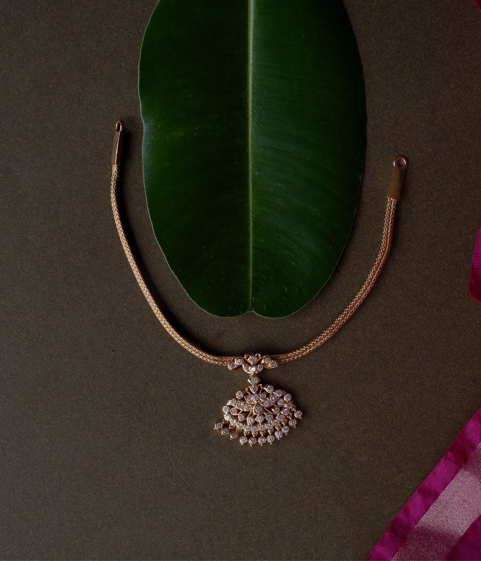 Exquisite handcrafted Necklace adorned with vibrant Swarovski , intricate work, and detailing for a royal elegance.