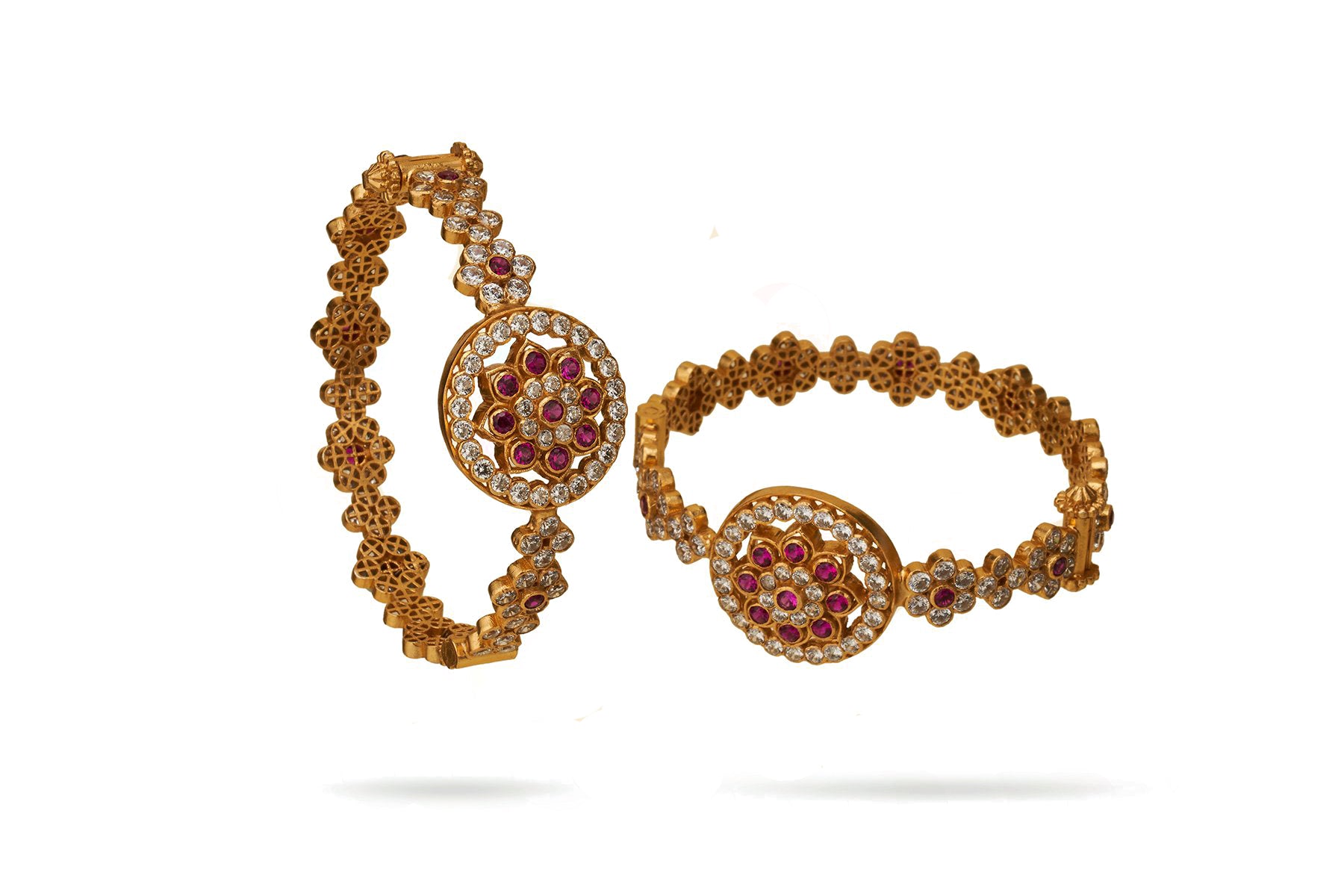 Stone Flower Bangles