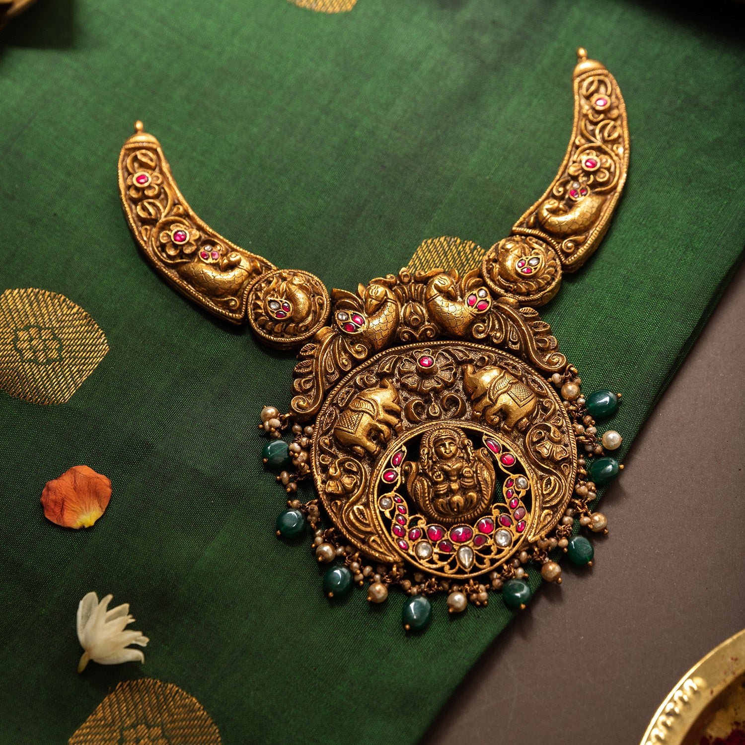 Alka Lakshmi Antique Nakshi Silver Hasli