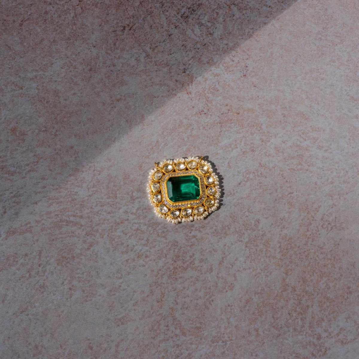 92.5 Sterling Silver Ayomi Polki Pendant Gold Plated