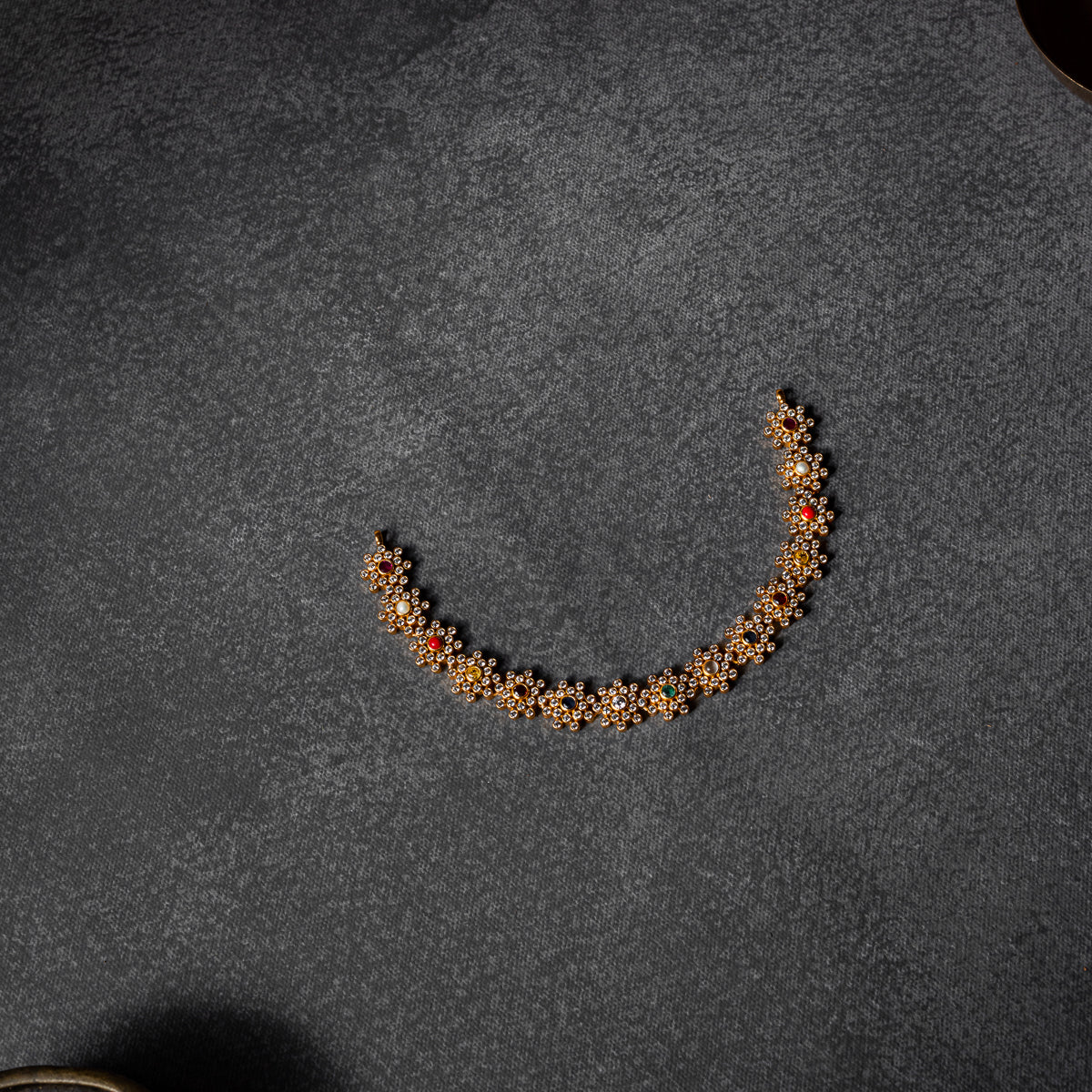 Elara Necklace with Navratna stones in 92.5 Sterling Silver