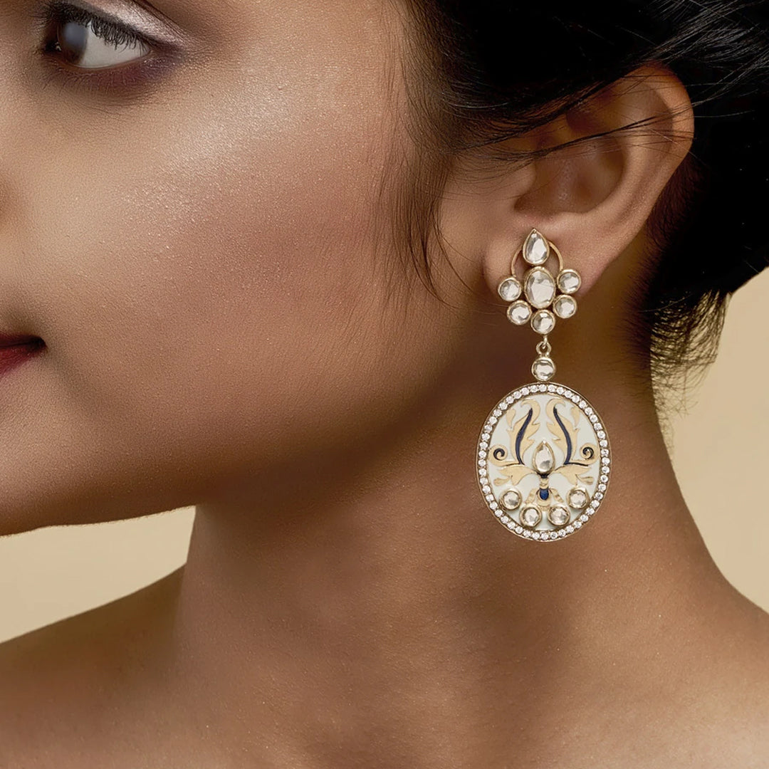 92.5 Sterling Silver Kiravani Earring Gold Plated