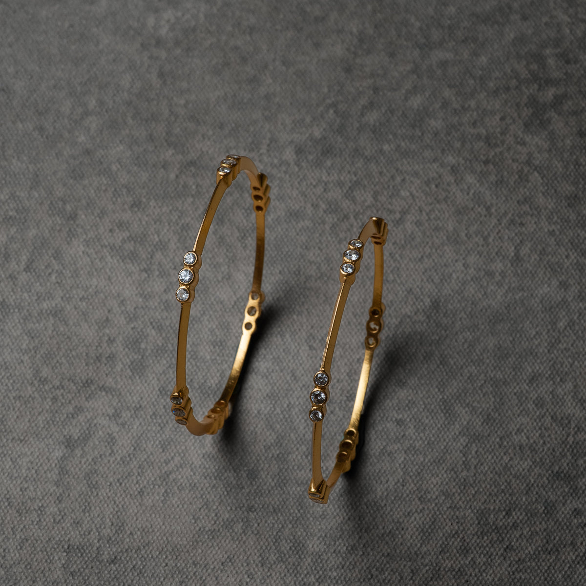 Kiyara Bangle in 92.5 Silver with White Cut Stones