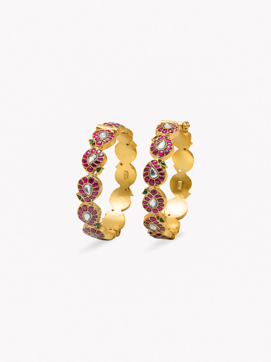 Mayil Patt Paisley Inspired Kundan Kada