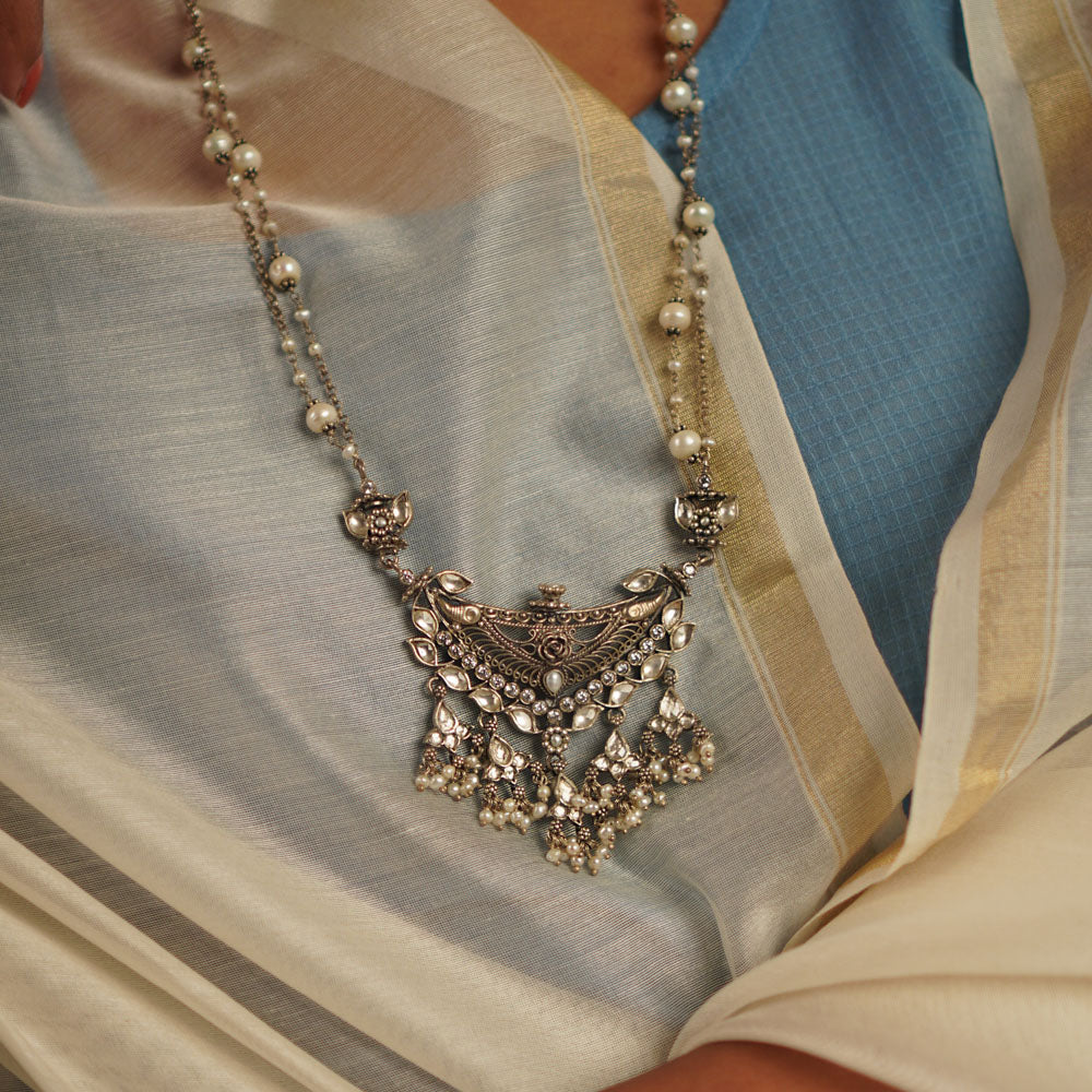 92.5 Sterling Silver Iksha necklace Gold Plated