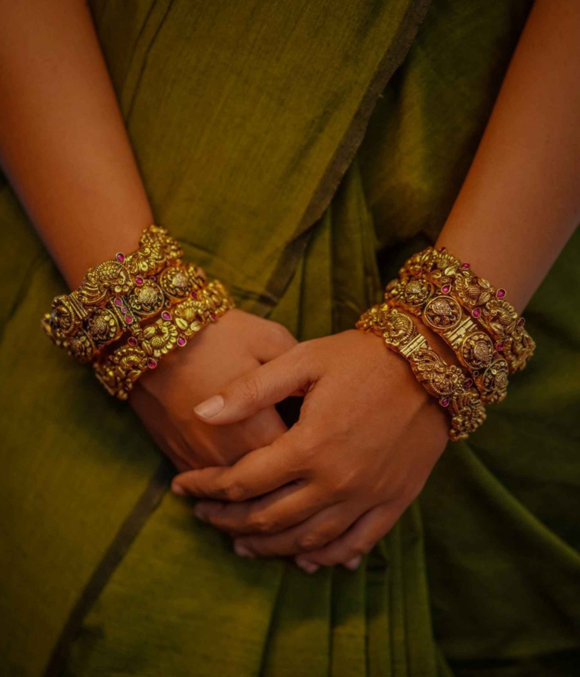 Mossy Brown Antique Bangles