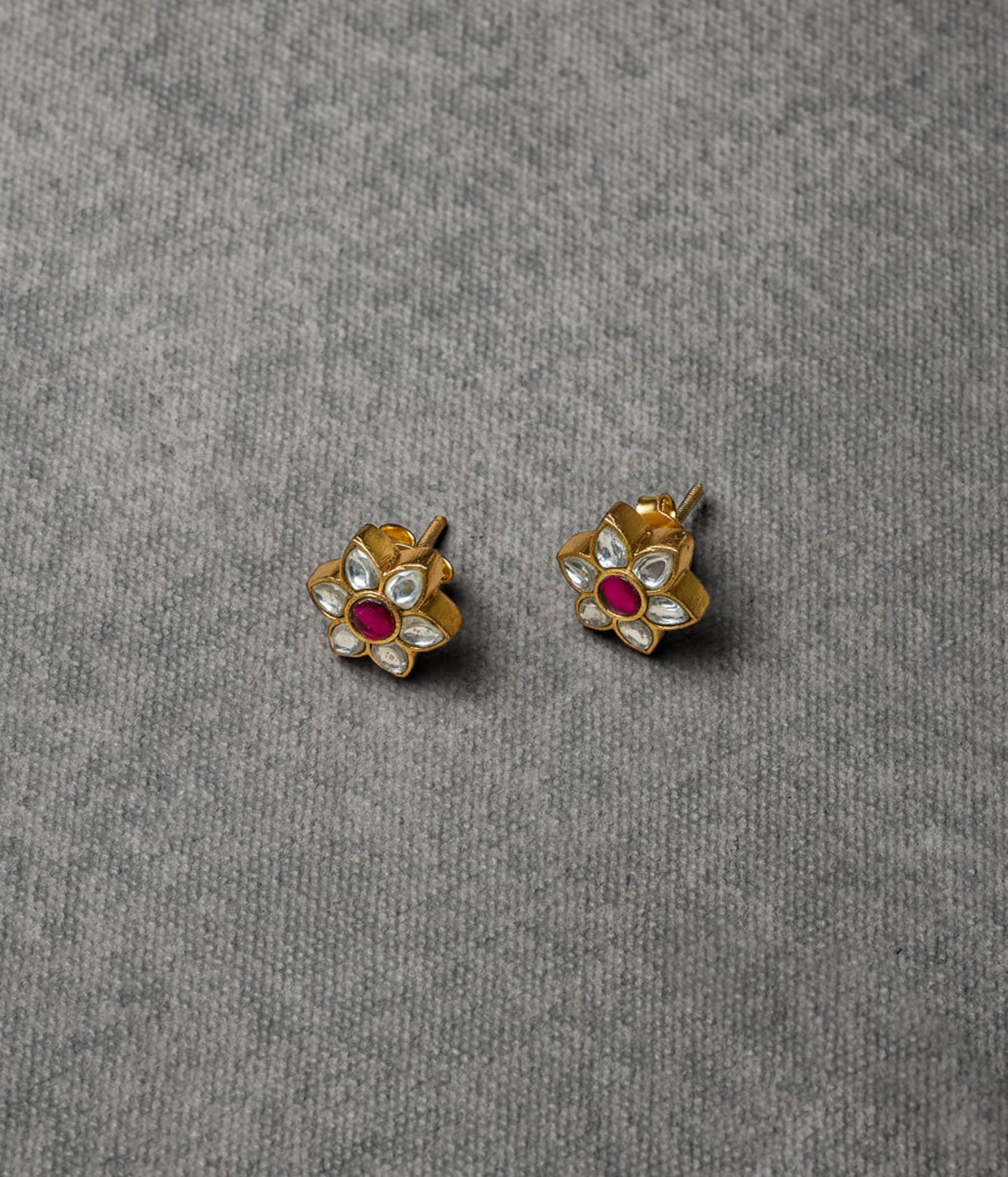DivasMantra inspired red Kundan earrings for women