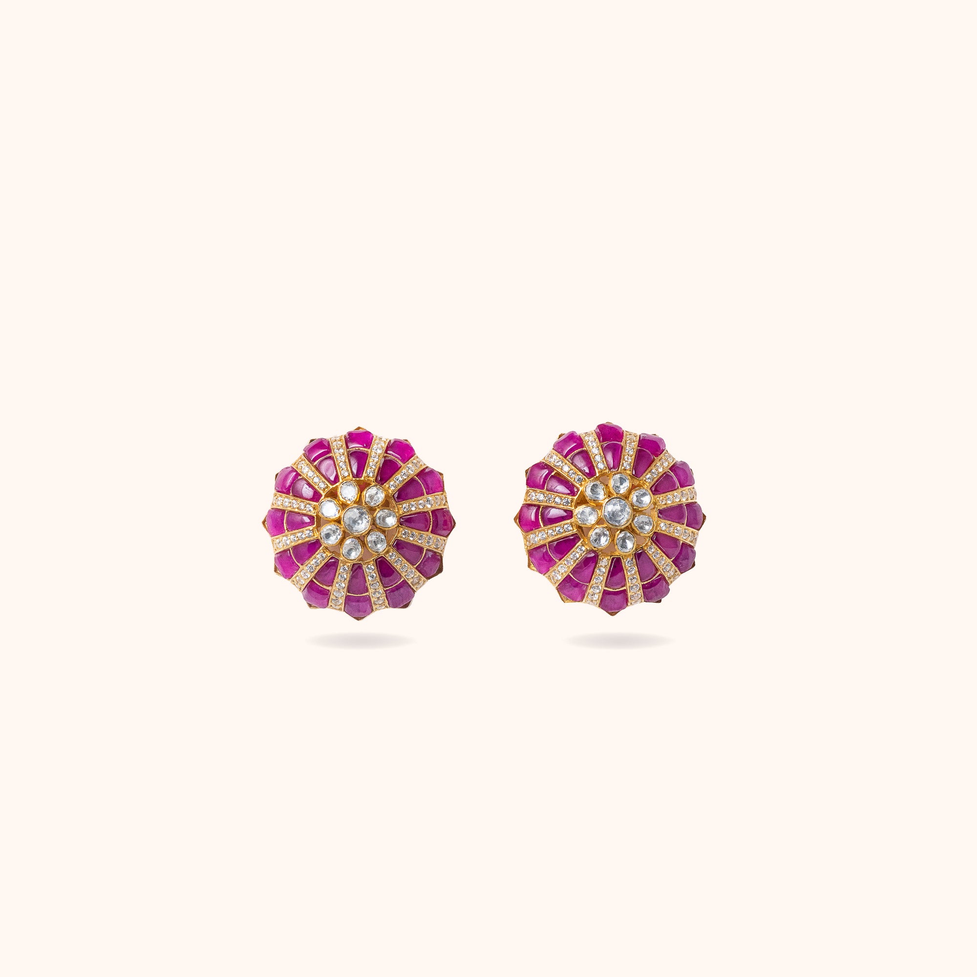 Amara Classic Moissonite Gold Plated Silver Earrings