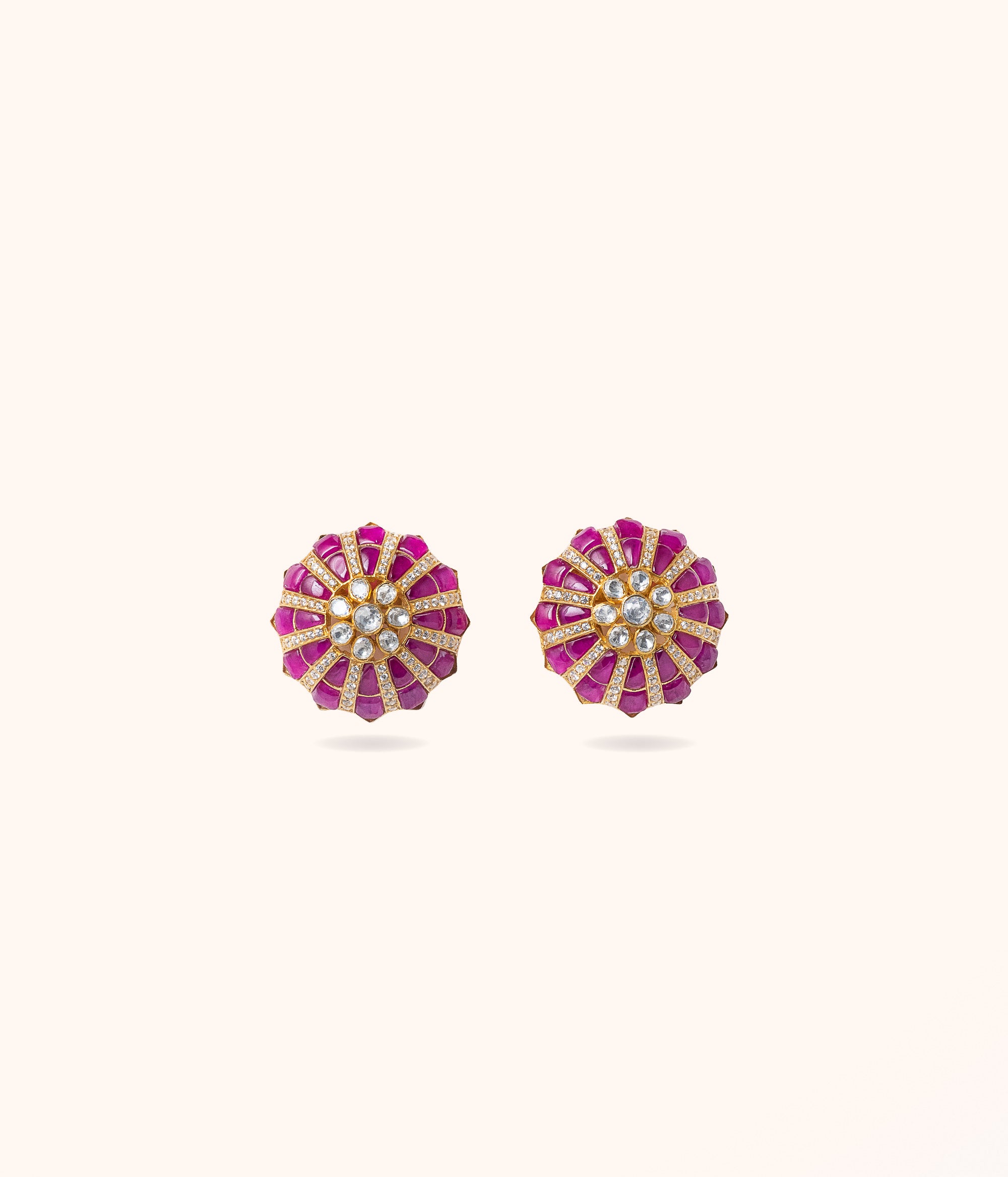 Amara Classic Moissonite Gold Plated Silver Earrings