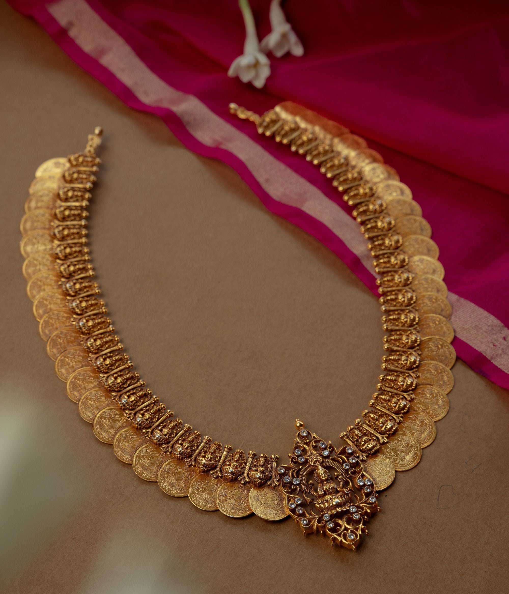 Elegant Red Spinel Necklace in 92.5 Silver Gold Plated