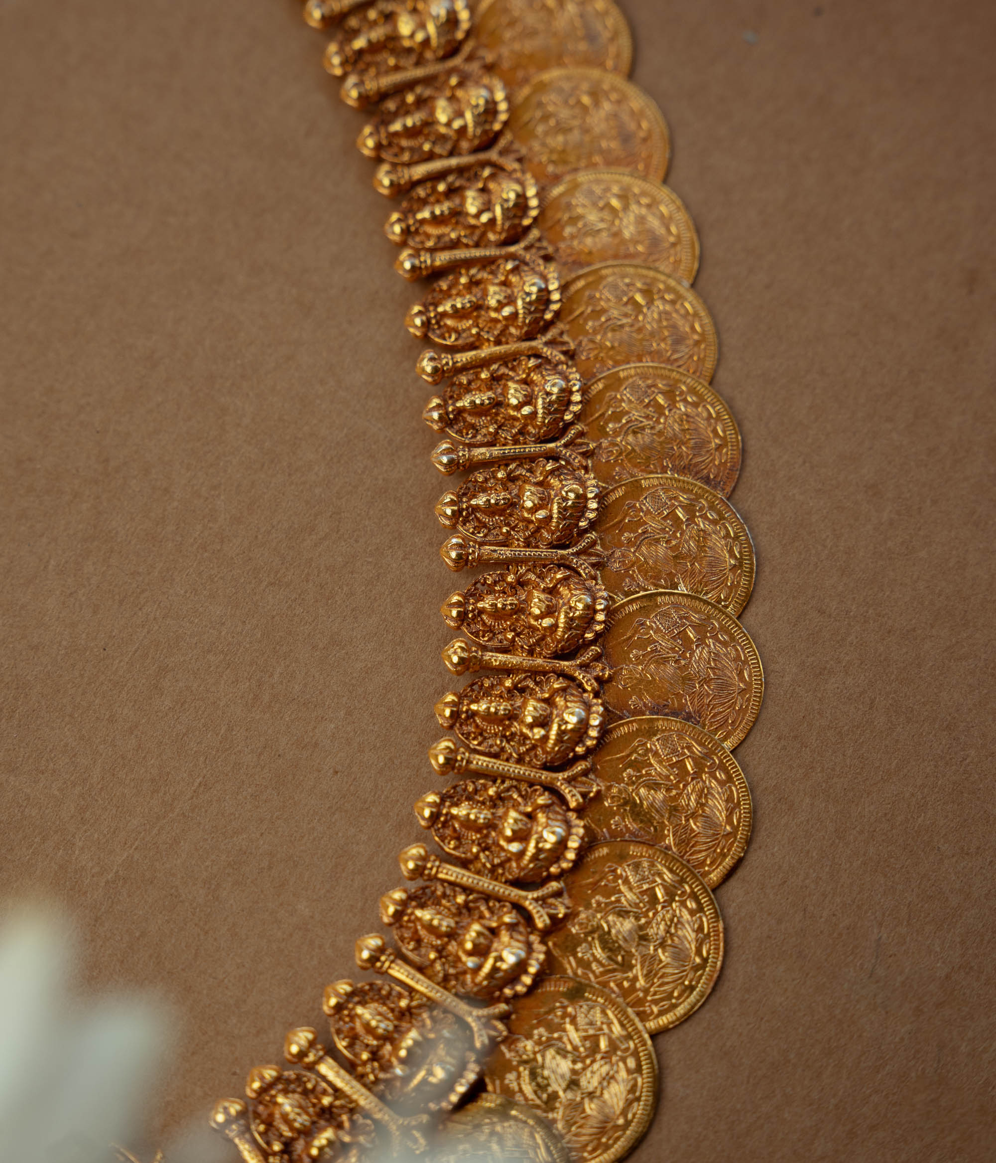 Temple Necklace with White Kundan Stone, themed around Tribal.