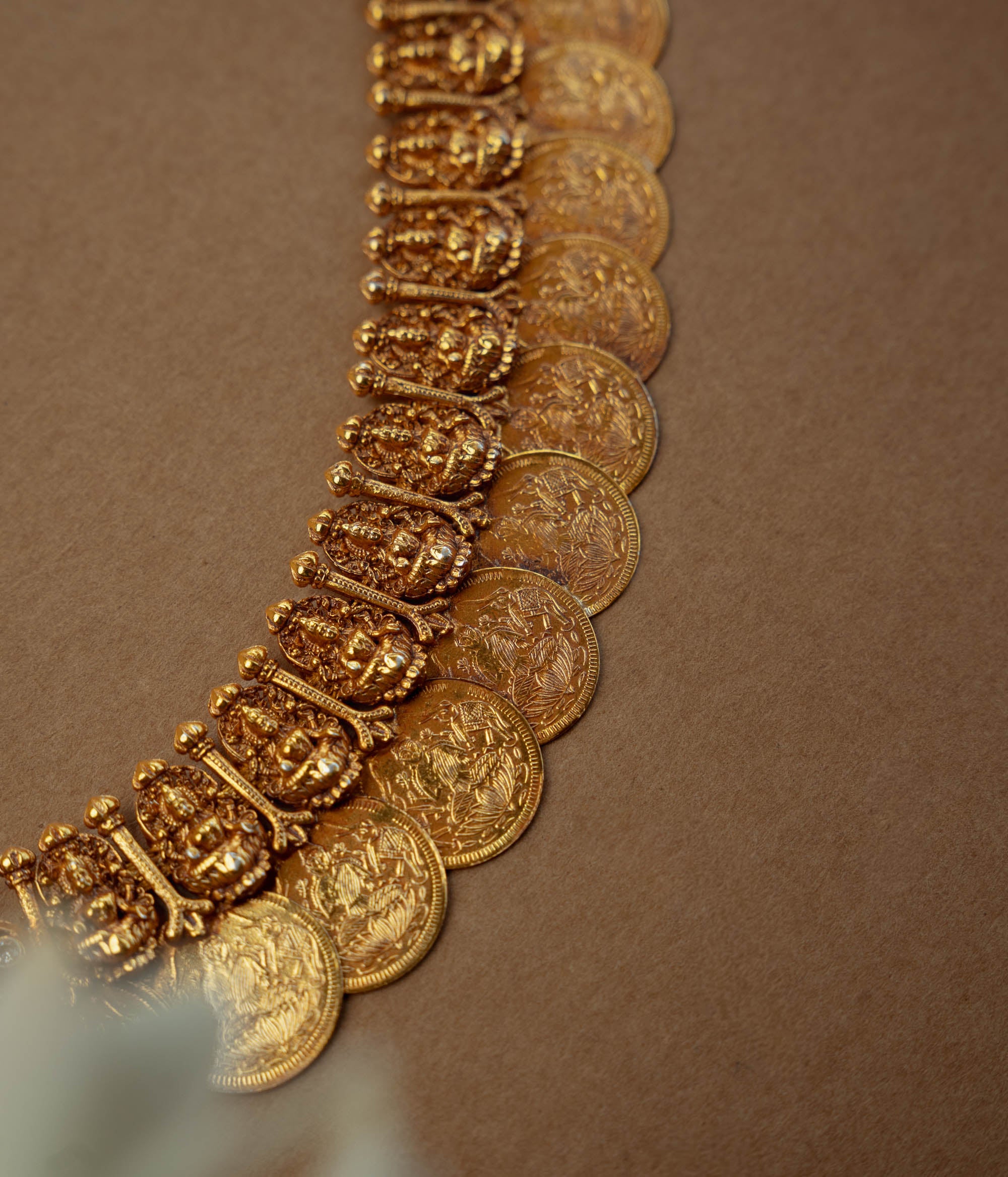 Temple Necklace with White Kundan Stone, themed around Tribal.