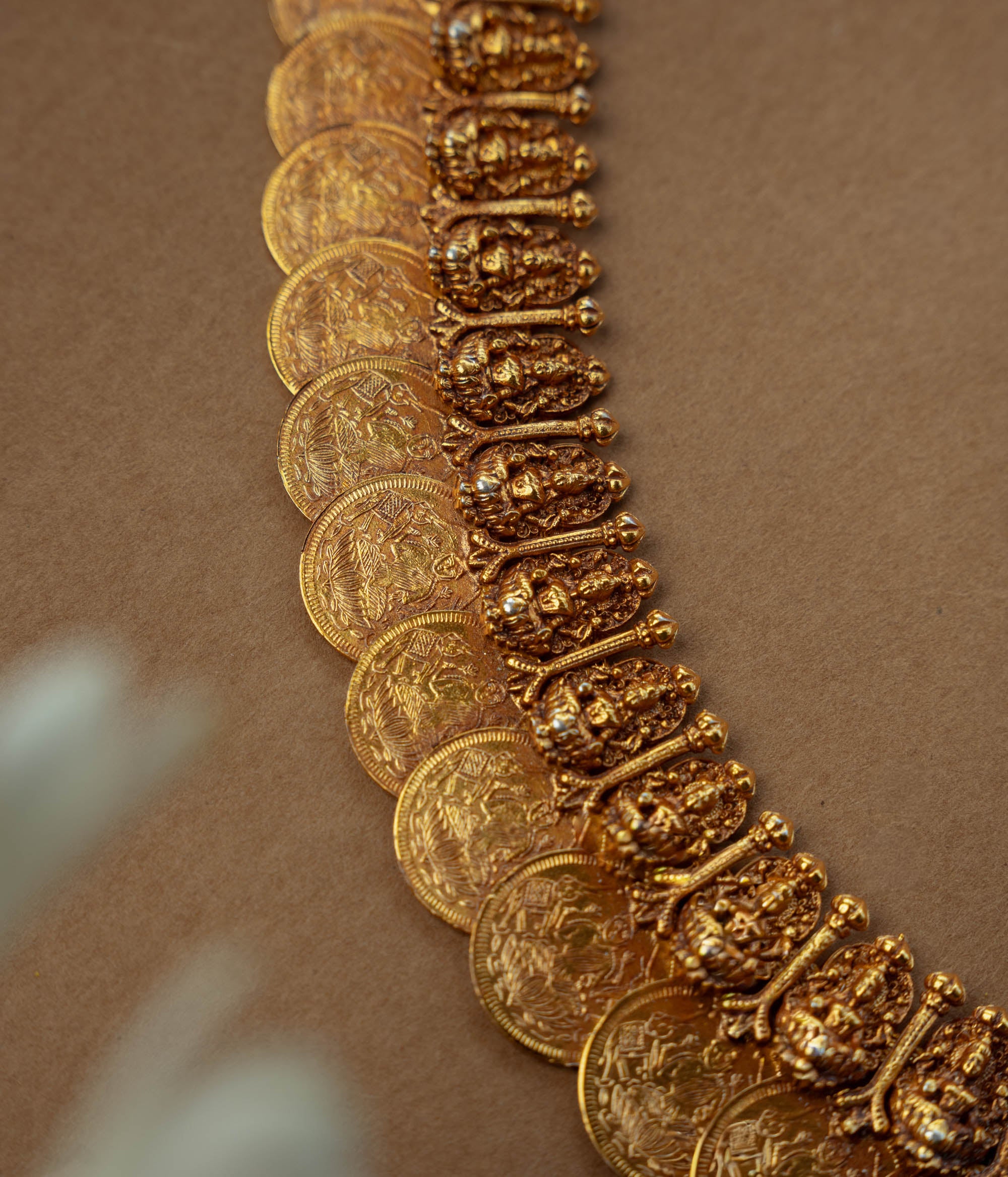Temple Necklace with White Kundan Stone, themed around Tribal.