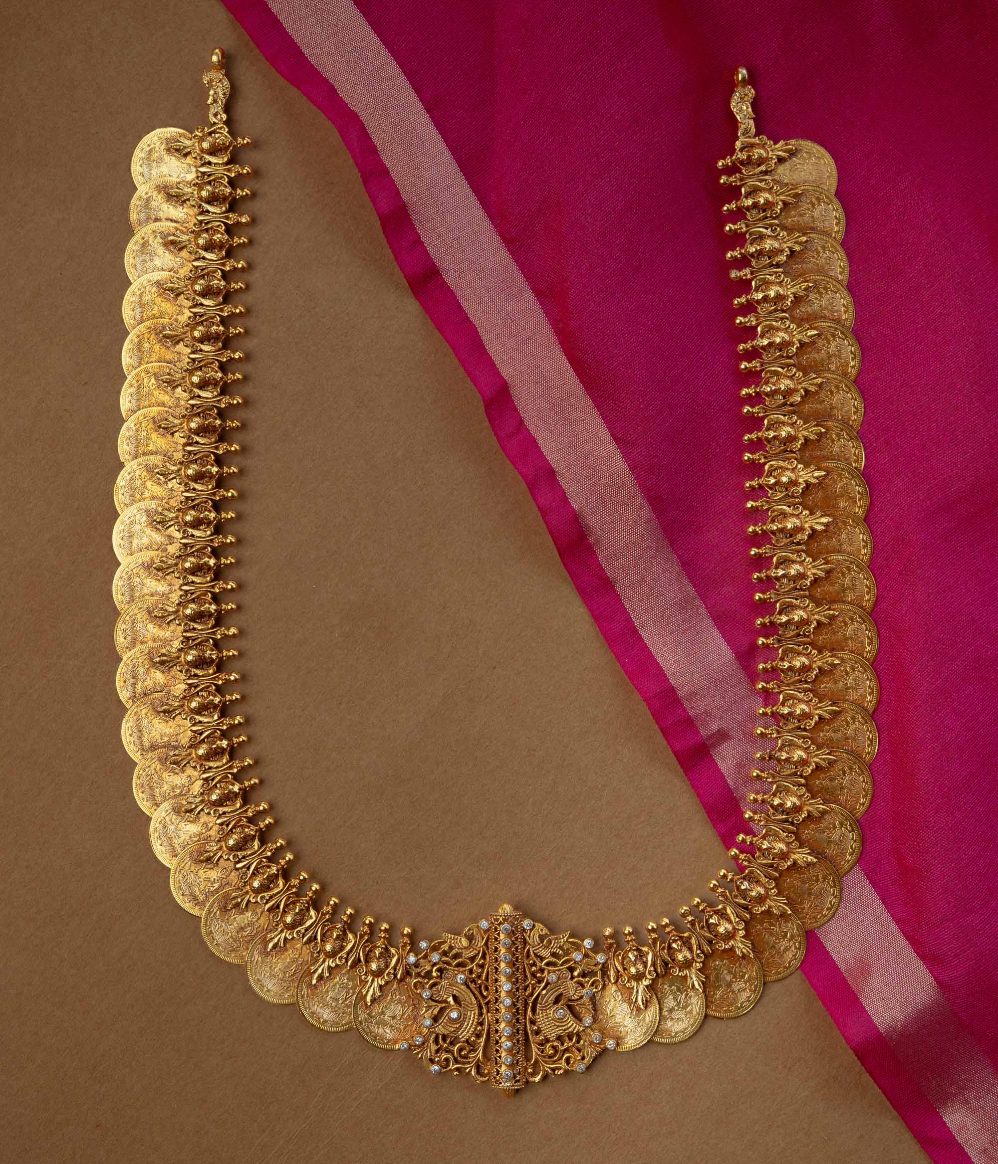 Temple Necklace with White Kundan Stone, themed around Classic.