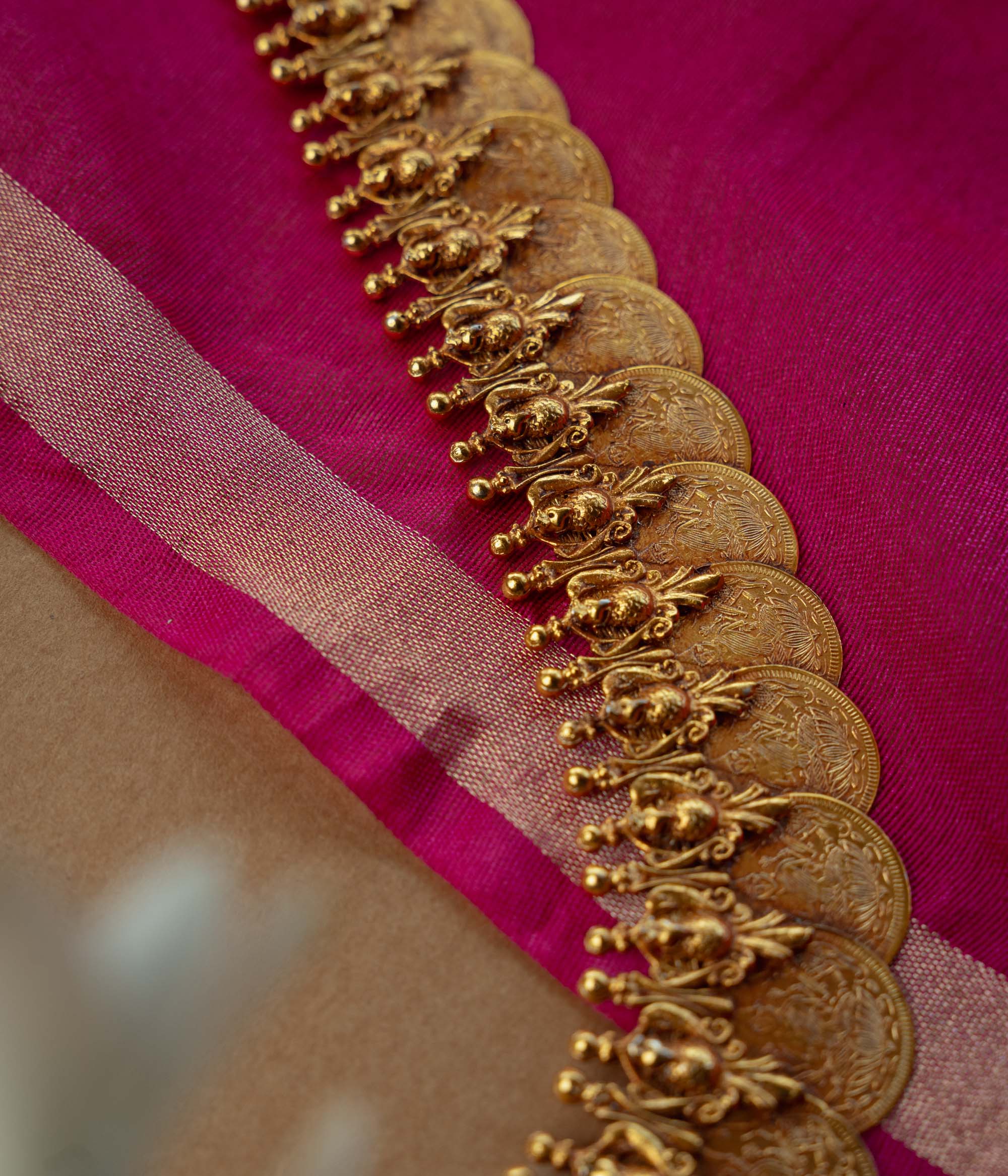 Temple Necklace with White Kundan Stone, themed around Classic.