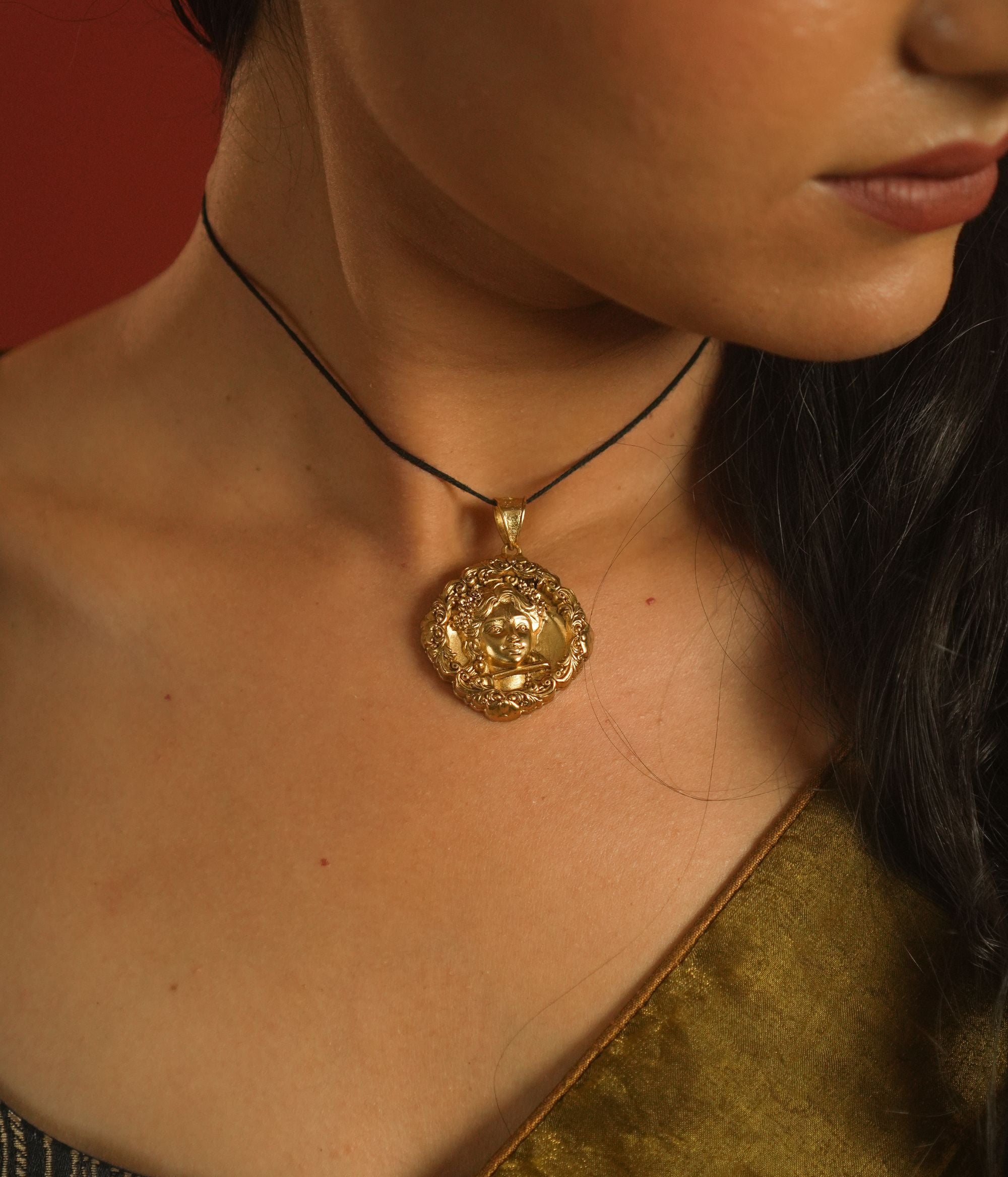 Traditional Silver Deva Bala Temple Pendant