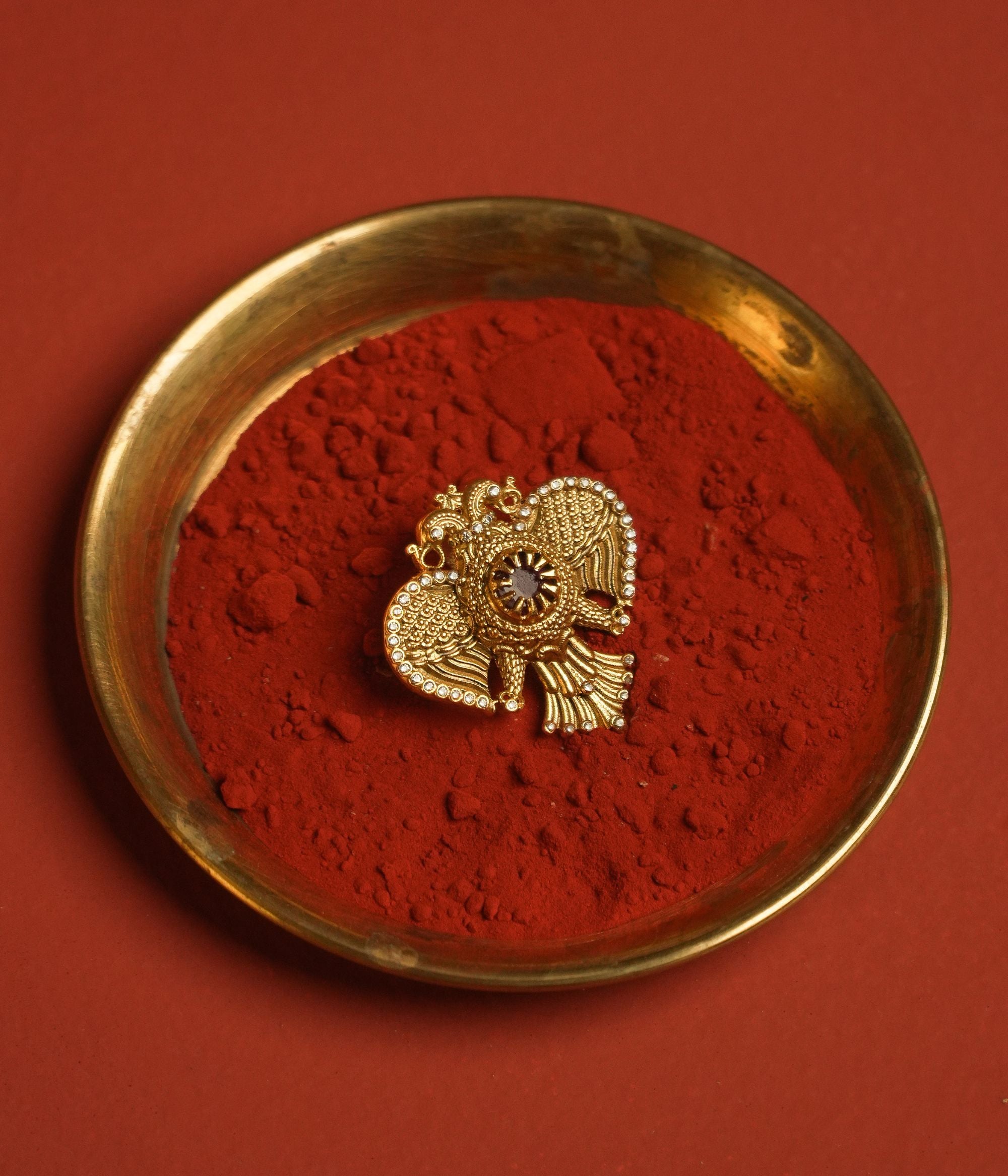 Garuda pendant with red stone, 925 silver with 22ct gold plated