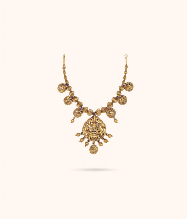 Sri Lakshmi Minimal Peacock Necklace
