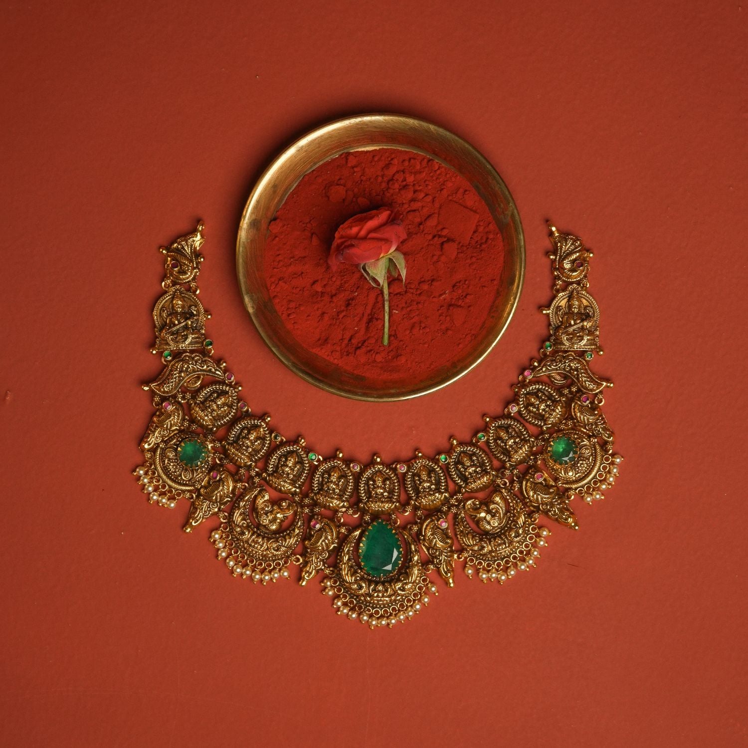 Gauri necklace , dinakas short necklace , 925 silver