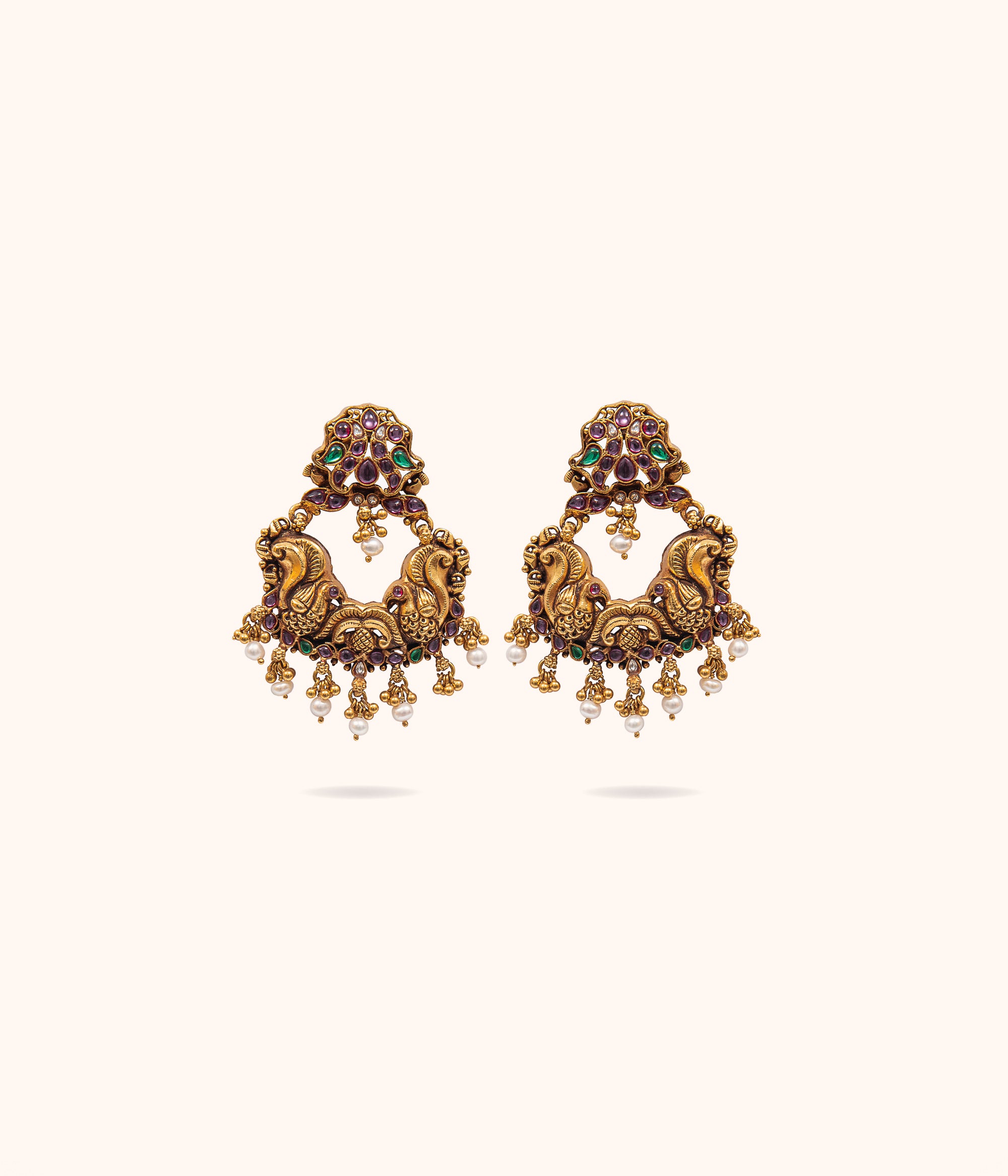 Swara Nakshi Traditional Chandbali Earrings