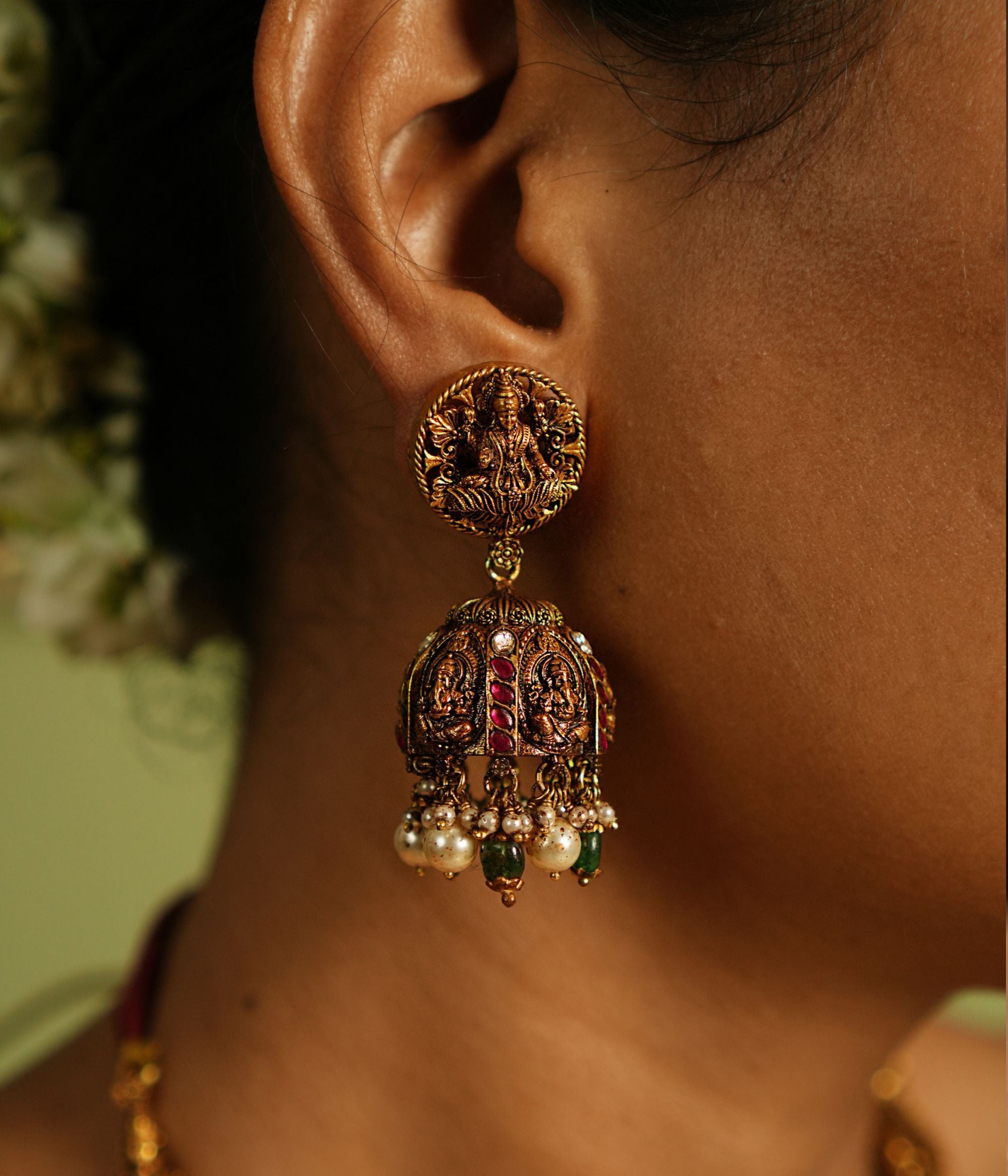 Traditional kundan pearl earrings from DivasMantra  earrings from Chennai