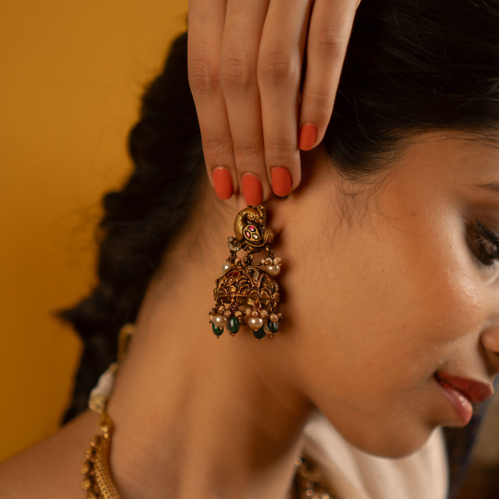 92.5 Sterling Silver Kashvi earrings Gold Plated