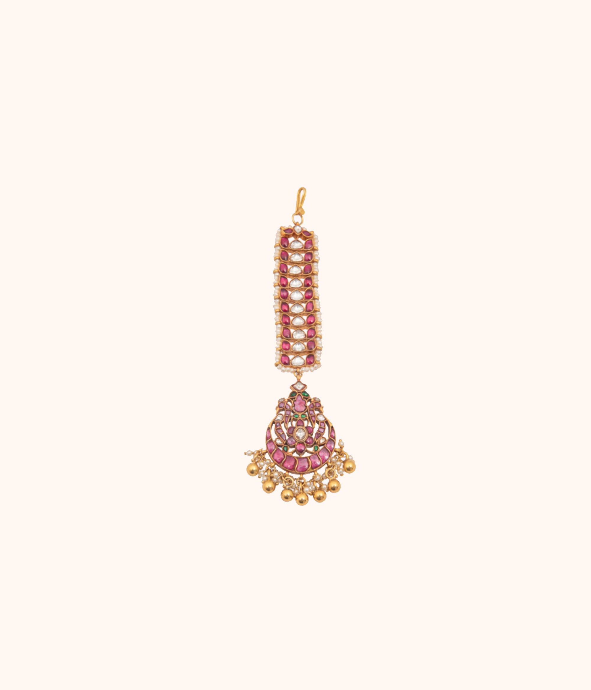 Savina Red Kundan Tikka